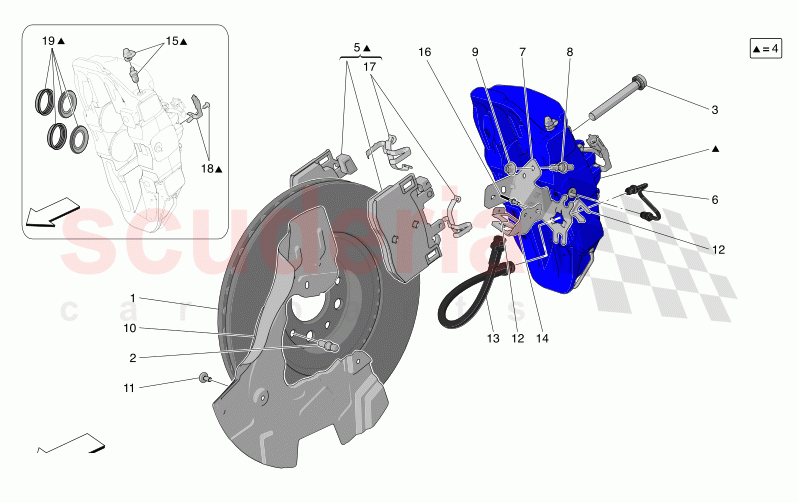 BRAKING DEVICES ON FRONT WHEELS of Maserati Maserati Grecale GT Automatic 2.0 T4 4WD 250HP MHEV