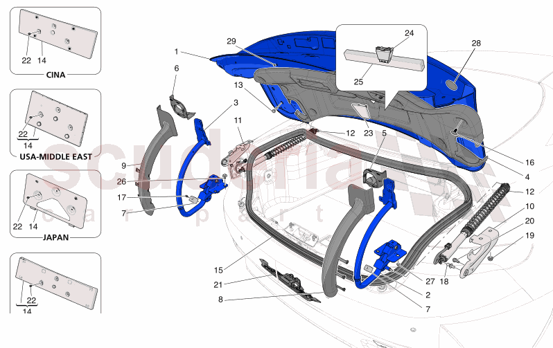 REAR LID of Maserati Maserati GranTurismo M189 FOLGORE  AUTOMATIC 4WD BEV 560 kW