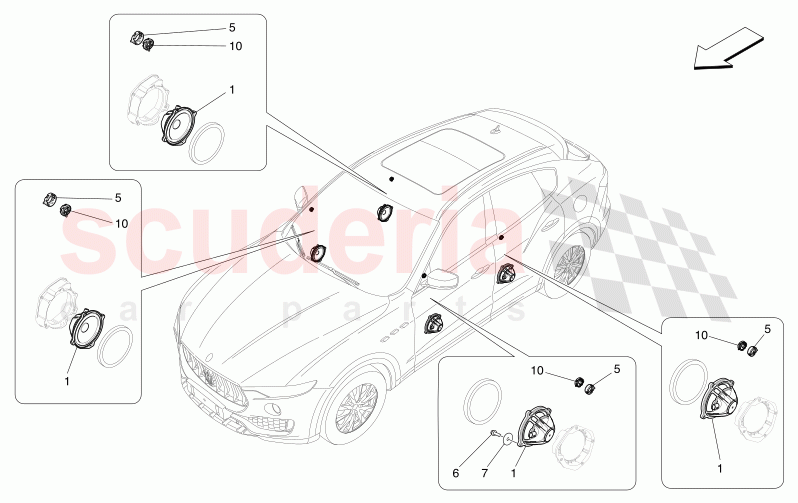 SOUND DIFFUSION SYSTEM of Maserati Maserati Levante Modena Automatic 3.0 BT V6 4WD 350HP