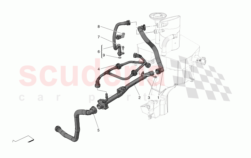 OIL VAPOUR RECIRCULATION SYSTEM of Maserati Maserati MC20 Icona Automatic 3.0 BT V6 2WD 630HP
