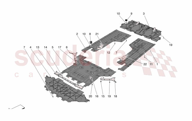 UNDERBODY AND UNDERFLOOR GUARDS of Maserati Maserati GranTurismo M189    AUTOMATIC 4WD 3.0 BT V6 490 HP
