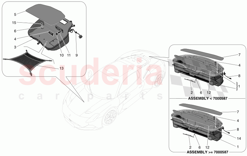 TRUNK COMPARTMENTS of Maserati Maserati MC20 Icona Automatic 3.0 BT V6 2WD 630HP