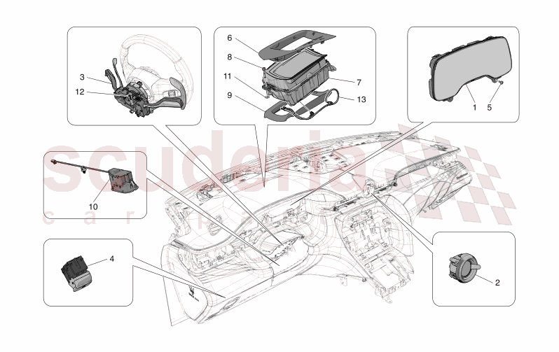 DASHBOARD DEVICES of Maserati Maserati GranCabrio M189    AUTOMATIC 4WD 3.0 BT V6 490 HP