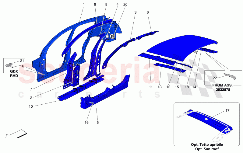 BODYWORK AND CENTRAL OUTER TRIM PANELS of Maserati Maserati Grecale Folgore Automatic 4WD BEV 400 kW