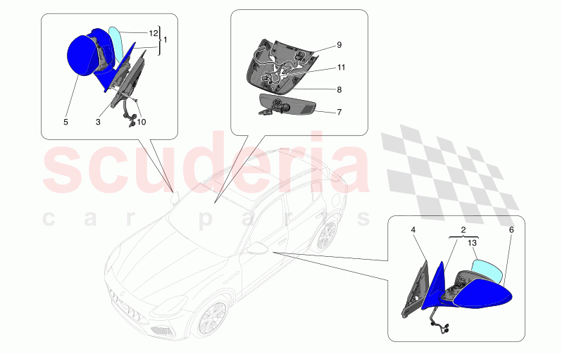 INTERNAL AND EXTERNAL REAR-VIEW MIRRORS of Maserati Maserati Grecale Modena Automatic 2.0 T4 4WD 250HP MHEV