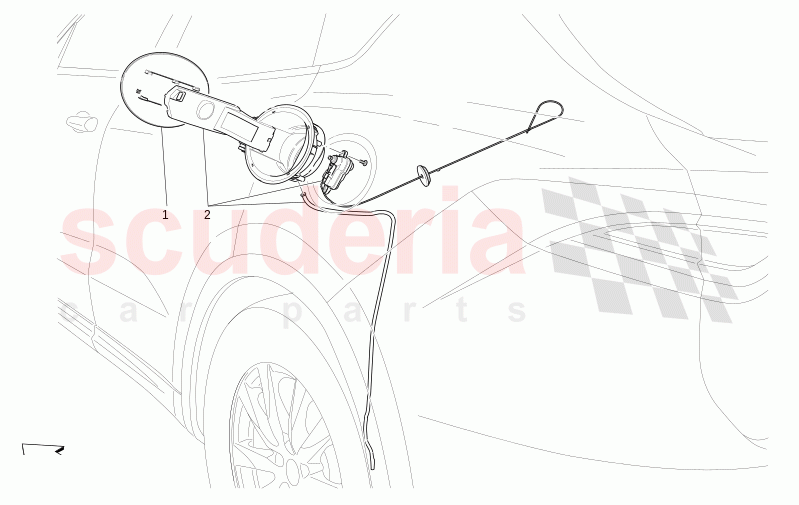 FUEL TANK DOOR AND CONTROLS of Maserati Maserati Levante Modena S Automatic 3.0 BT V6 4WD 430HP