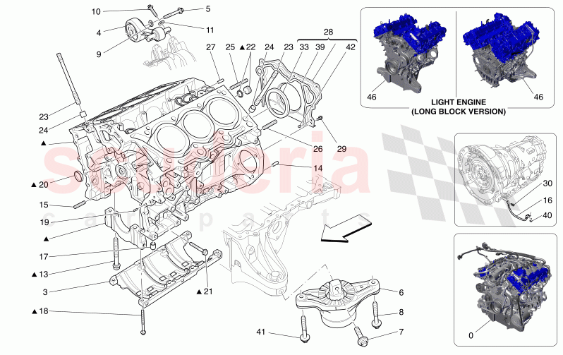 CRANKCASE of Maserati Maserati Levante Modena Automatic 3.0 BT V6 4WD 350HP