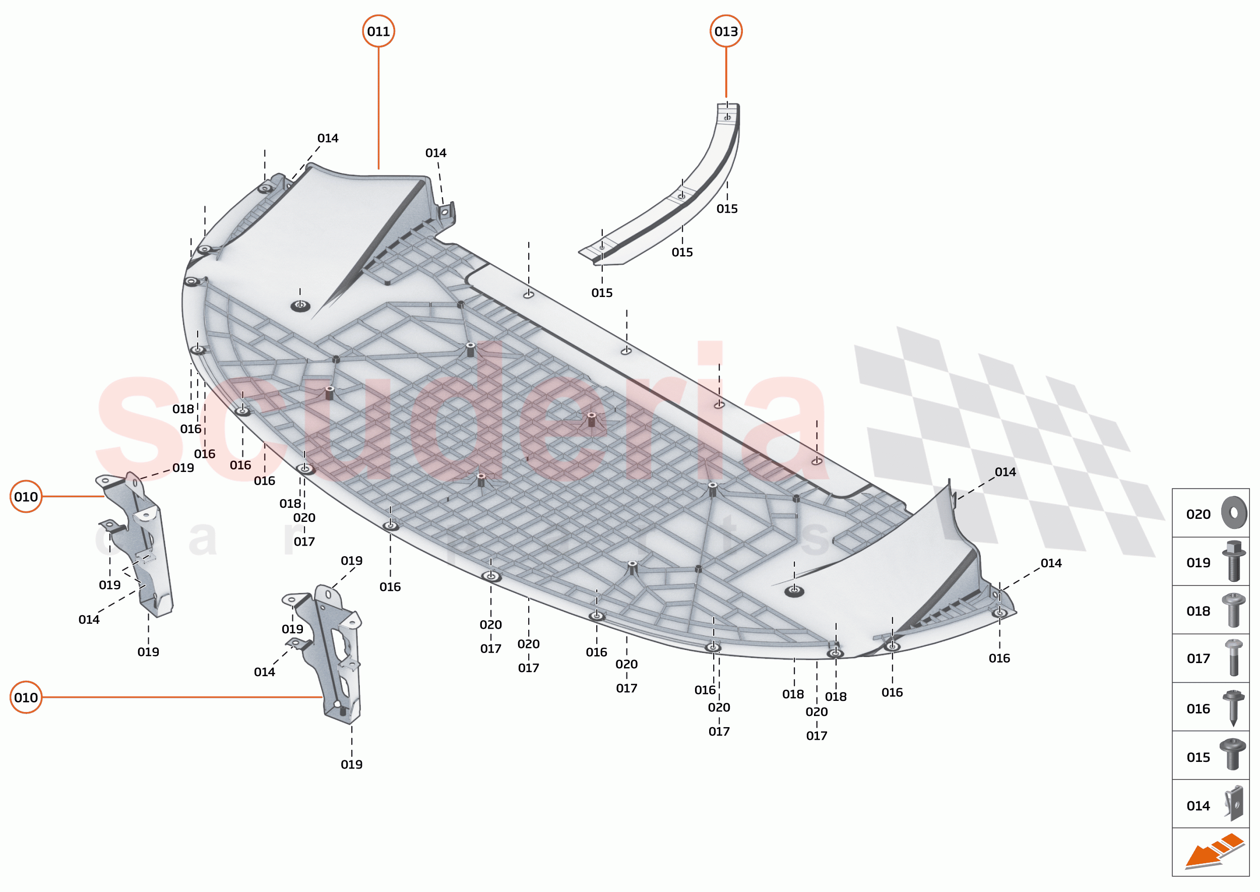 14 - DUCTS, VENTS AND FLOORS - 14.3 - FRONT NON-STRUCTURAL FLOORS of McLaren McLaren 765LT