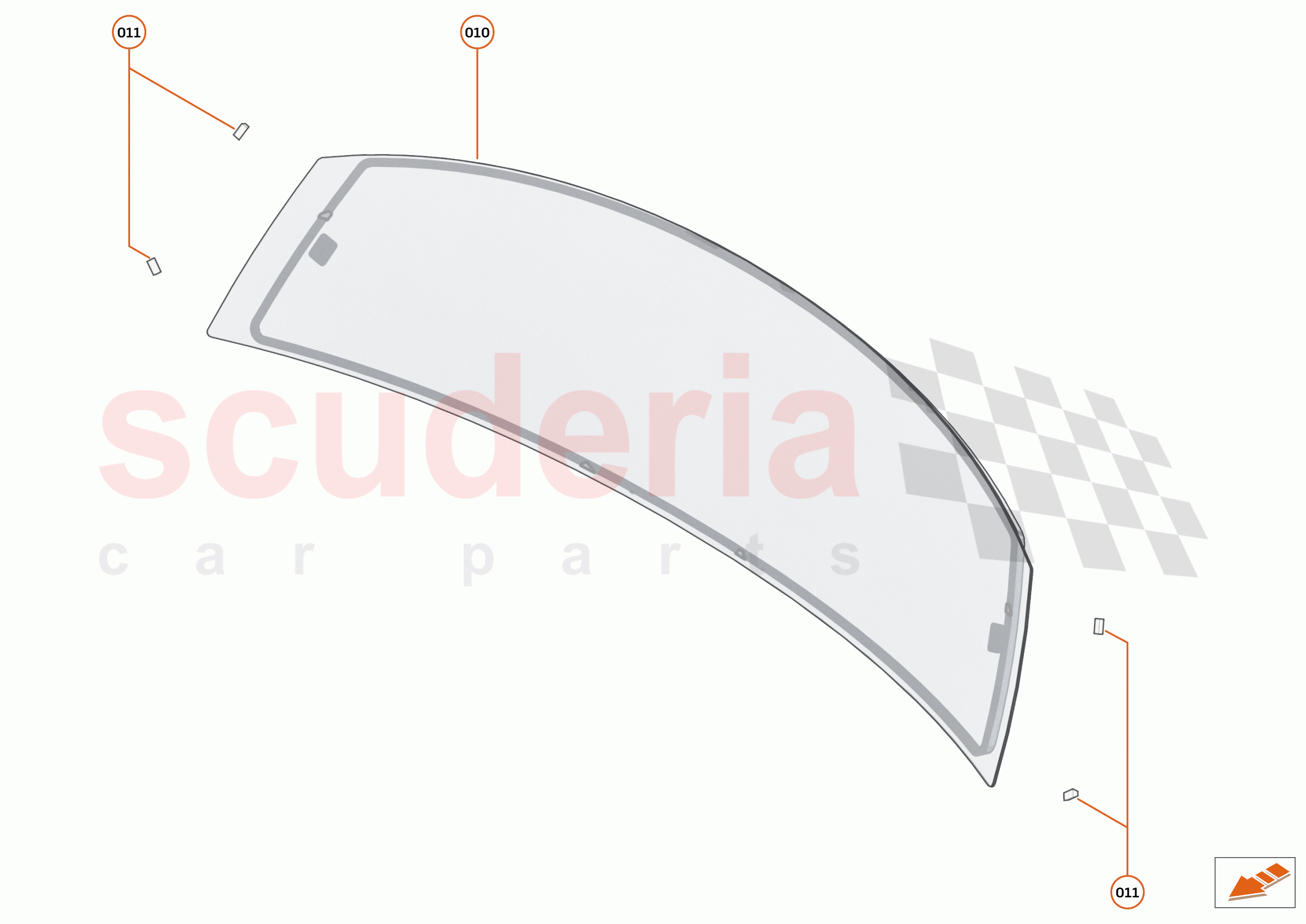 10 - GLAZING - 10.2 - BULKHEAD GLAZING - FIXED of McLaren McLaren 600LT