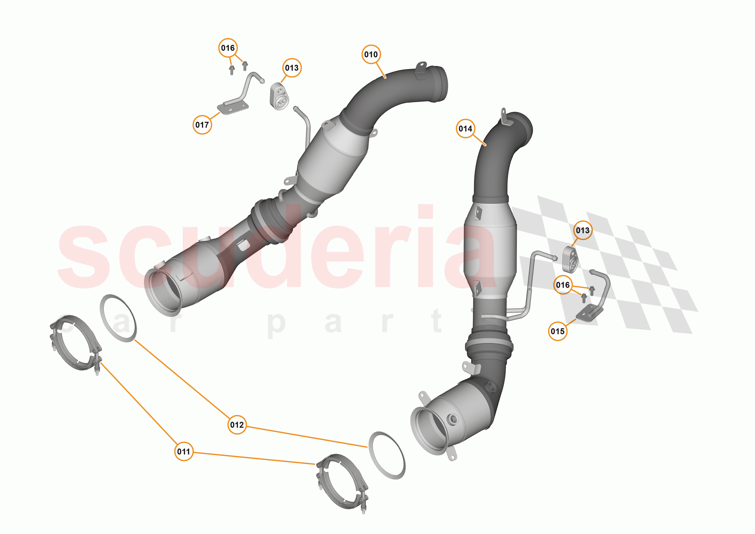 42 - EXHAUST - 42.1 - LINK PIPE / CATALYST ASSEMBLY of McLaren McLaren 540C Coupe