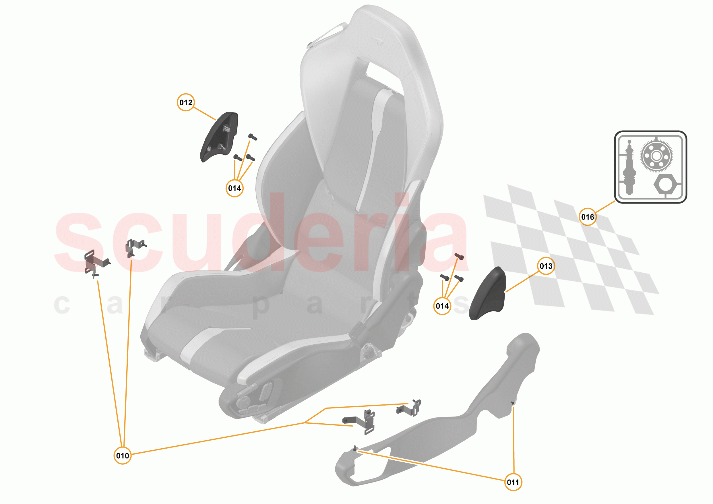 47 - INTERIOR SYSTEMS - 47.10 - SEAT ASSEMBLY - COMPONENTS & HARDWARE - COMMON of McLaren McLaren 540C Coupe