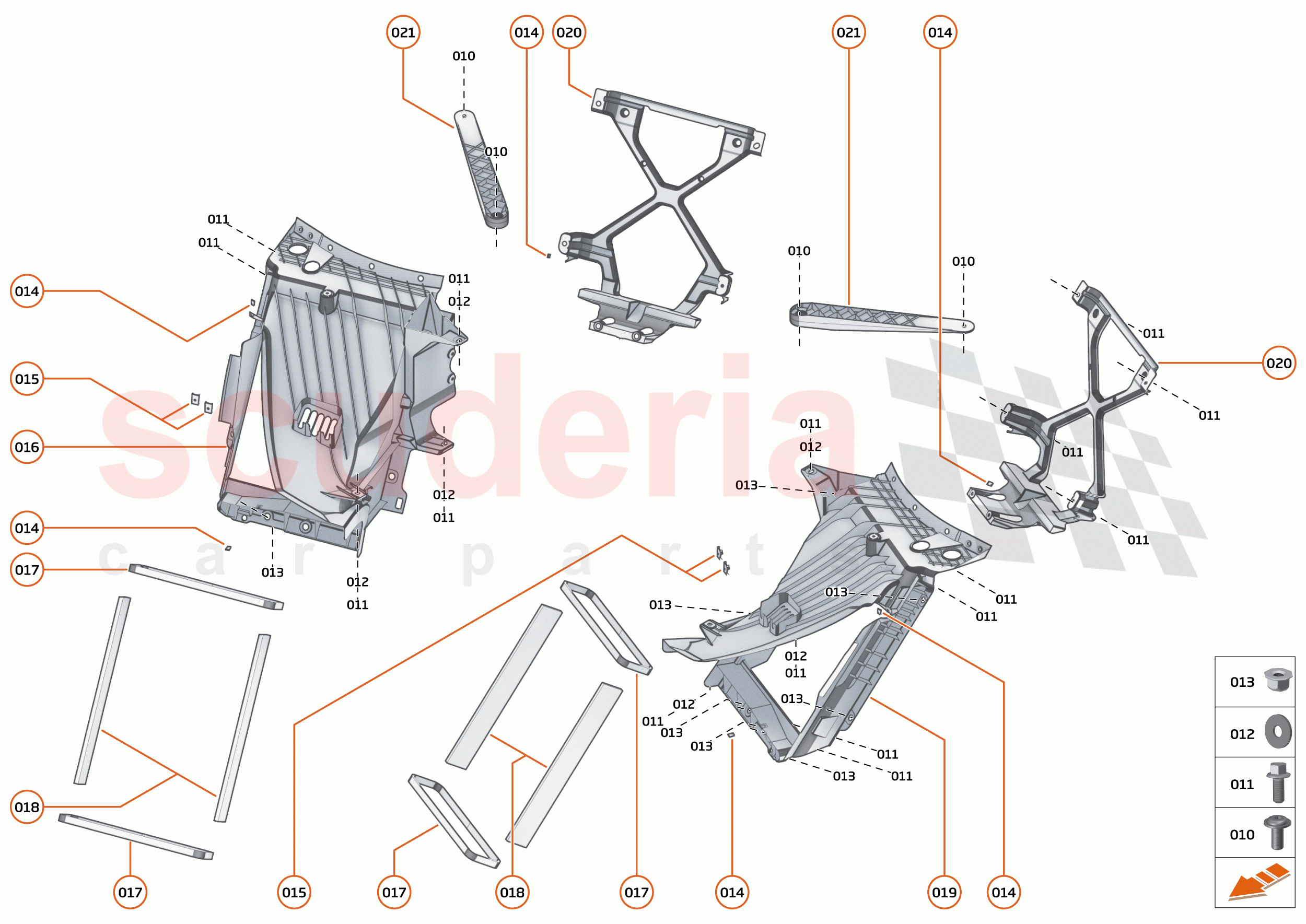 13 - DUCTS, VENTS AND FLOORS - 13.1 - FRONT DUCTS AND VENTS of McLaren McLaren 600LT