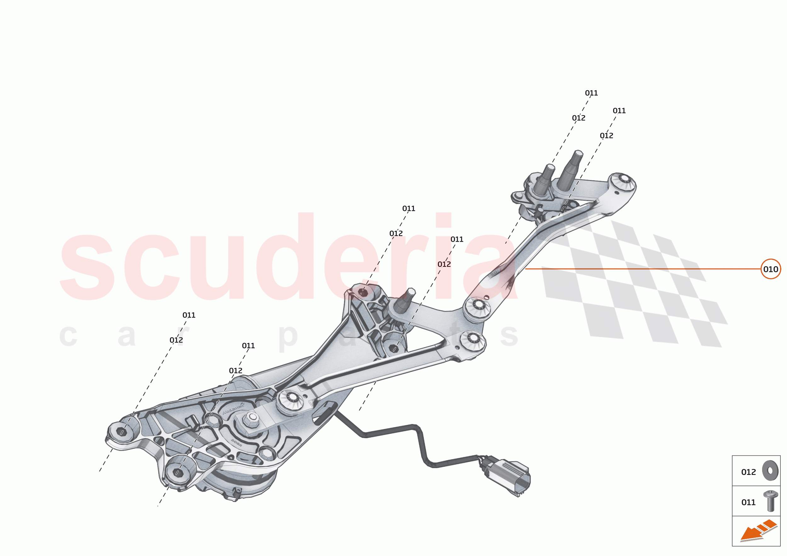 14 - WIPERS AND WASHER SYSTEM - 14.3 - WINDSCREEN WIPER LINKAGE of McLaren McLaren Senna GTR