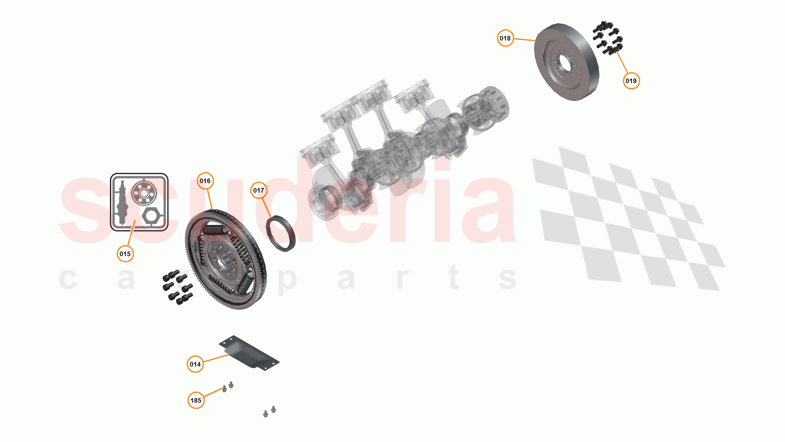 16 - F1 - POWER UNIT - 16.2 - 01 - POWER UNIT - FLYWHEEL + DRIVELINE DAMPER of McLaren McLaren 650S Coupe