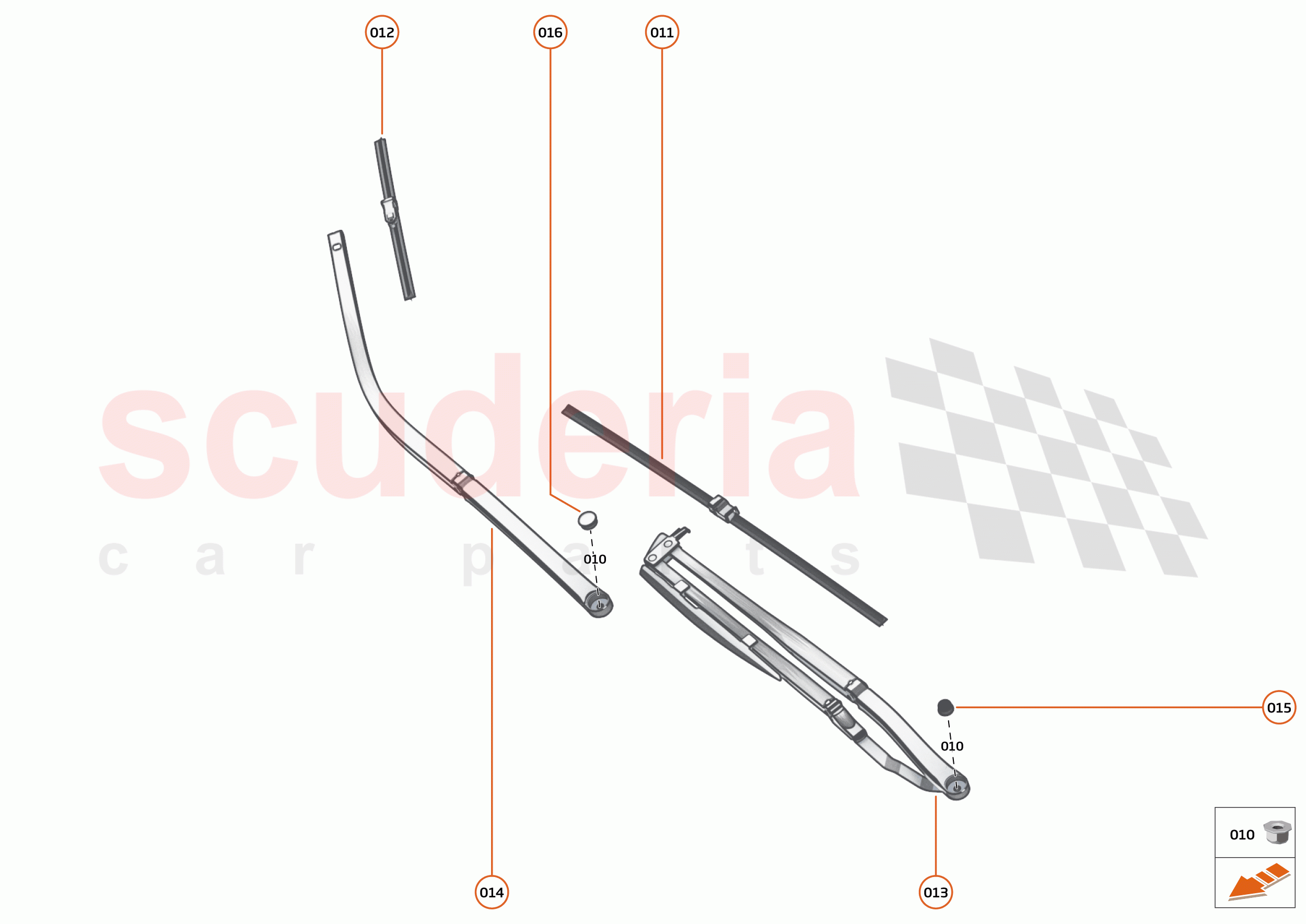 14 - WIPERS & WASHER SYSTEM - 14.2 - WINDSCREEN WIPER ARMS of McLaren McLaren GT