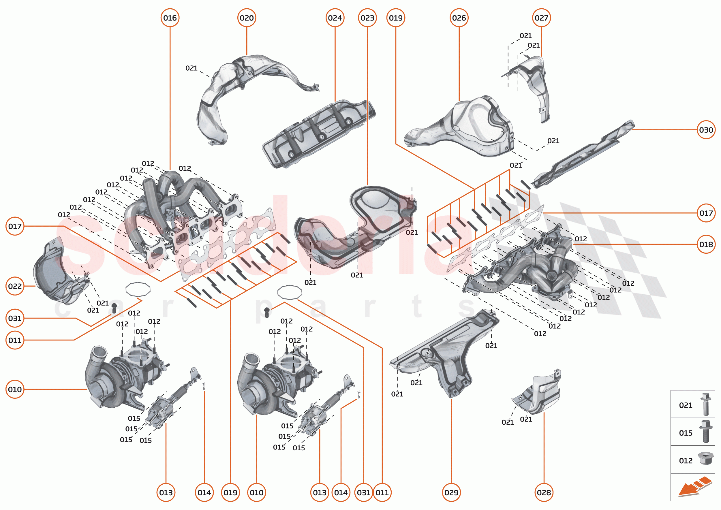 22 - ENGINE - 22.4 - EXHAUST MANIFOLD & TURBOCHARGERS of McLaren McLaren Senna