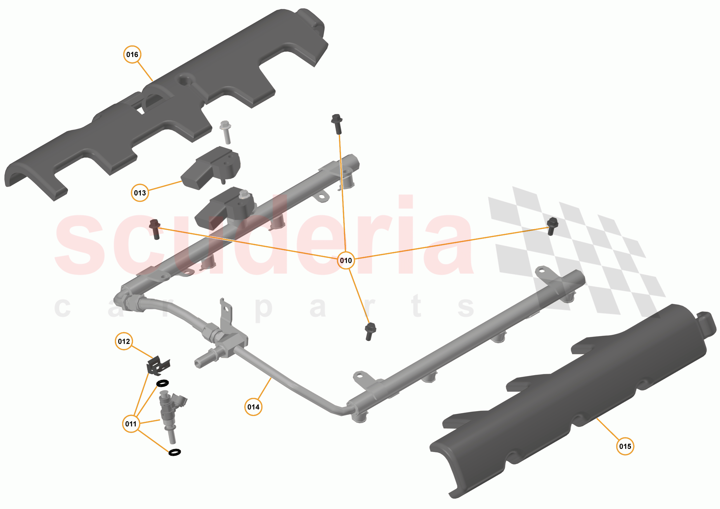 16 - F1 - POWER UNIT - 16.12 - 01 - POWER UNIT - FUEL RAIL + INJECTORS of McLaren McLaren 675LT Coupe