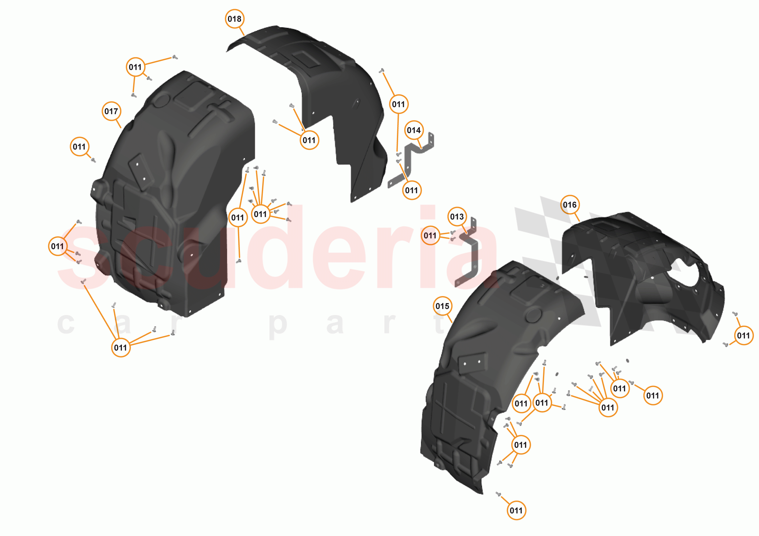 13 - LINERS & NVH - 13.2 - REAR WHEELARCH LINERS of McLaren McLaren 540C Coupe