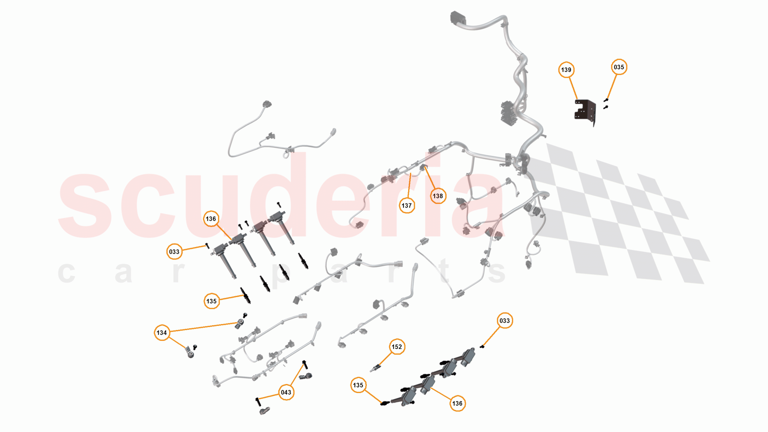 16 - F1 - POWER UNIT - 16.15 - 01 - POWER UNIT - SPARK PLUGS, IGNITION COILS + KNOCK SENSORS of McLaren McLaren 12C Spider