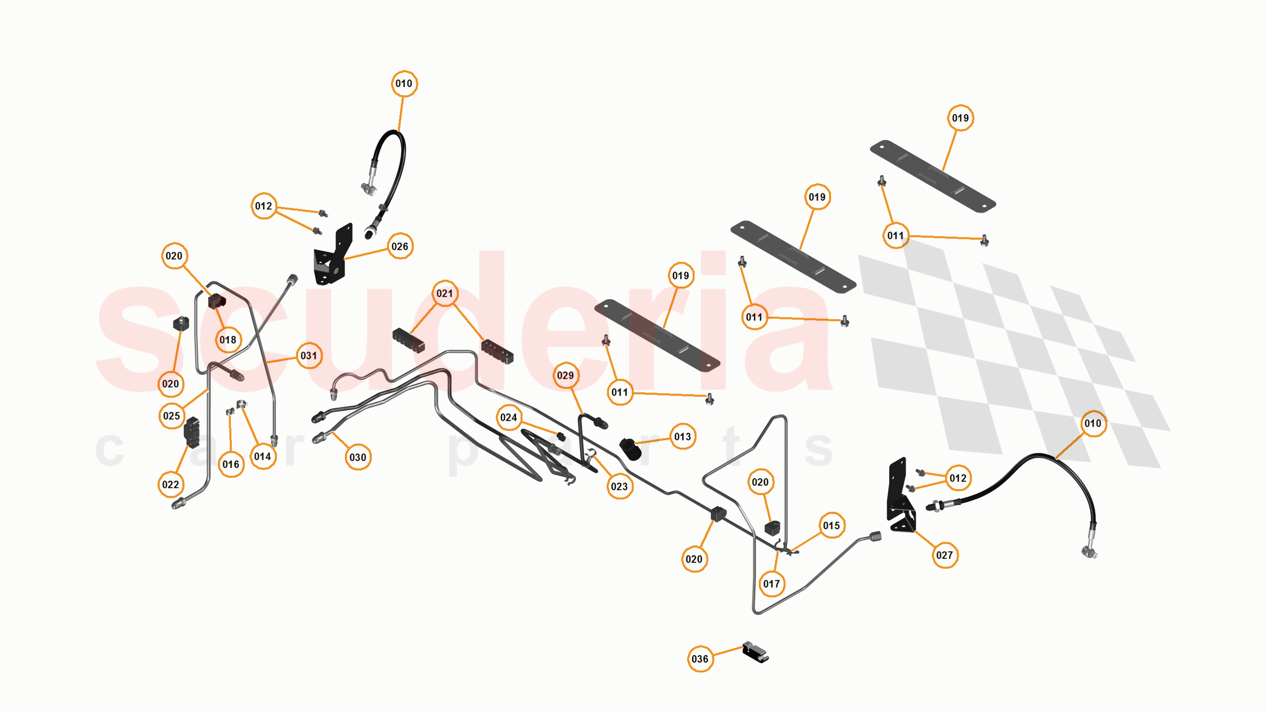 9 - C1 - BRAKE SYSTEM - 9.2 - 02 - FRONT BRAKE PIPES of McLaren McLaren 625C Spider