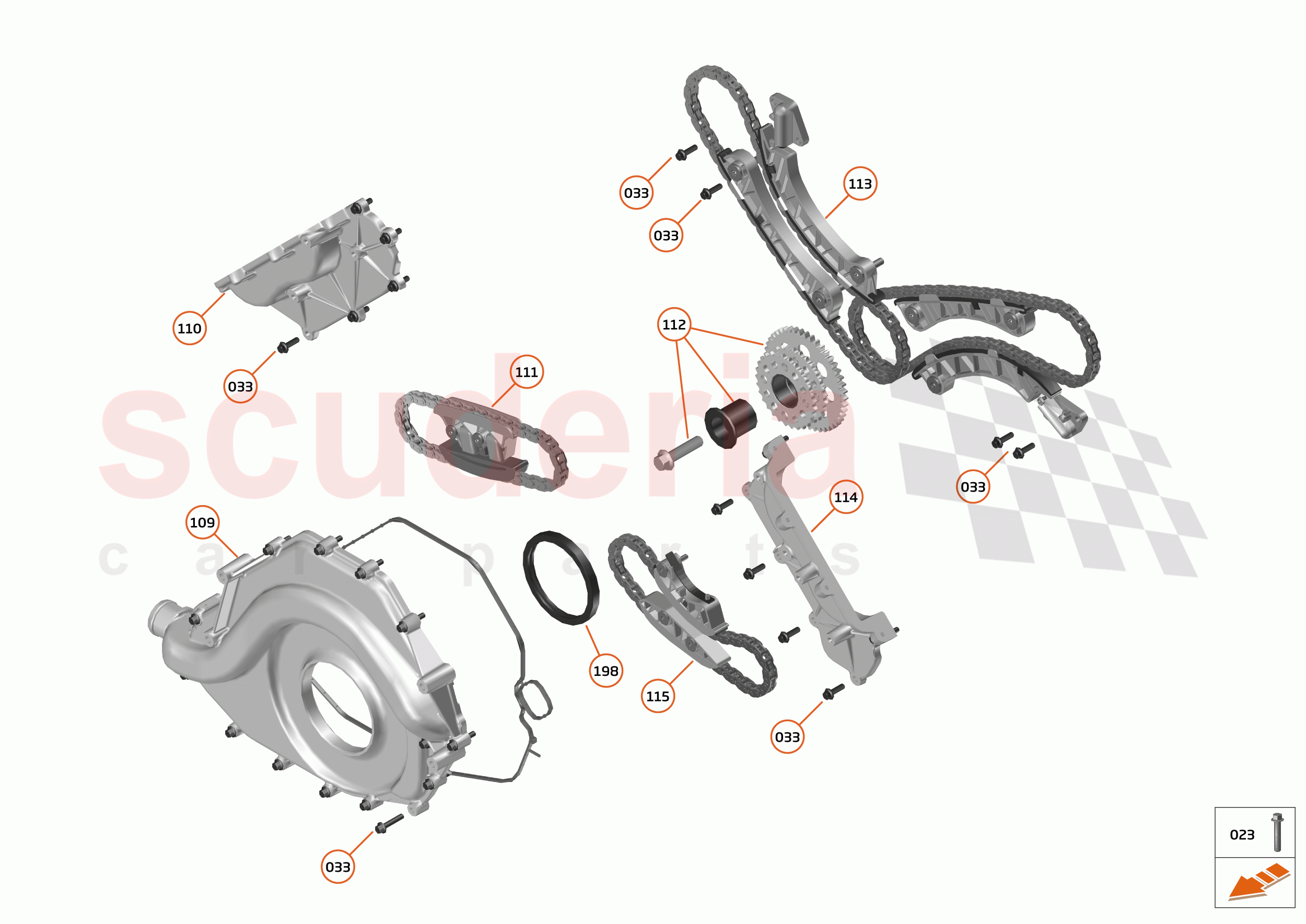16 - F1 - POWER UNIT - 16.10 - 01 - POWER UNIT - FRONT COVER + TIMING CHAINS of McLaren McLaren 650S Coupe