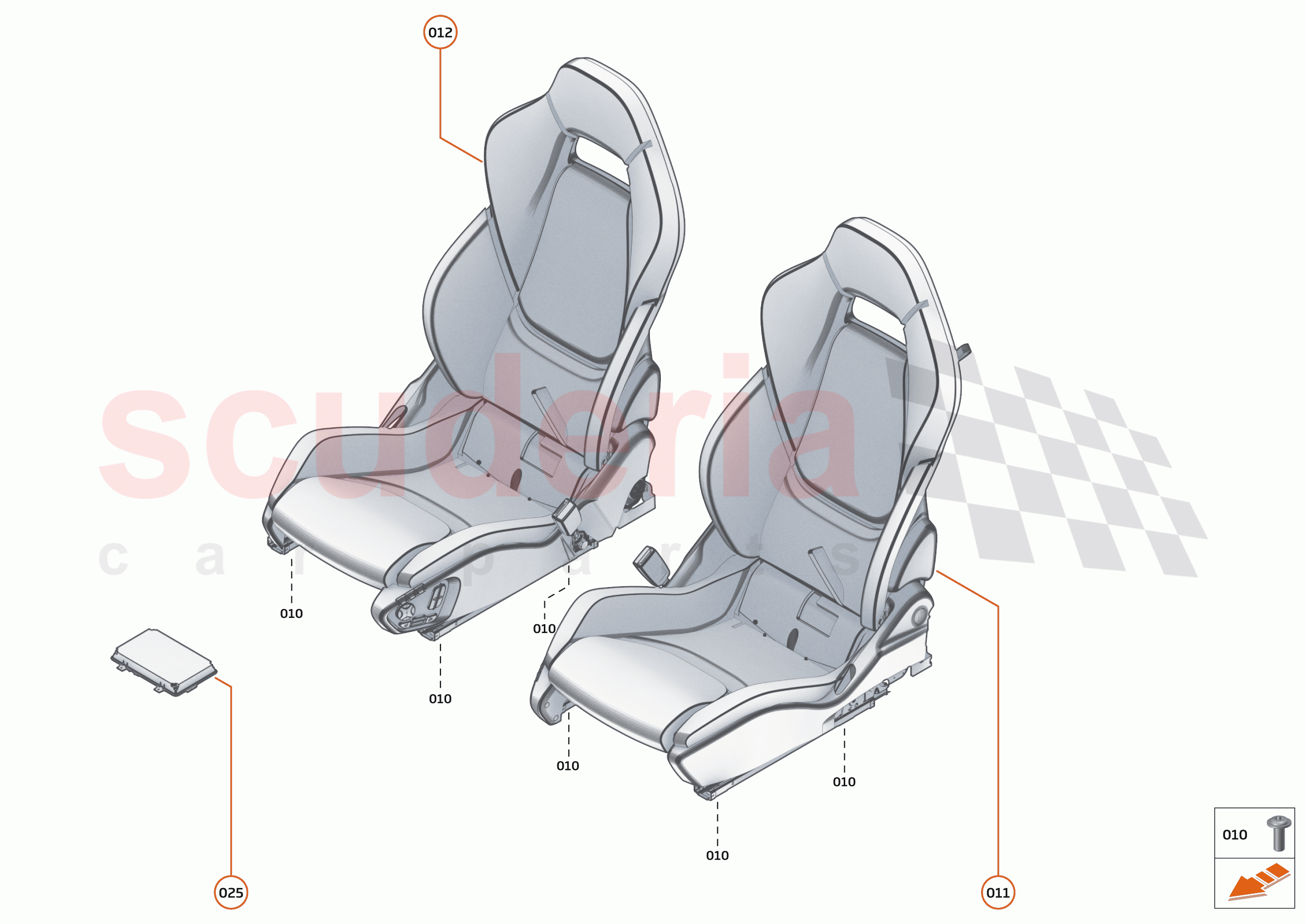 47 - INTERIOR SYSTEMS - 47.8 - SEAT ASSEMBLY - ELECTRIC of McLaren McLaren 720S Spider