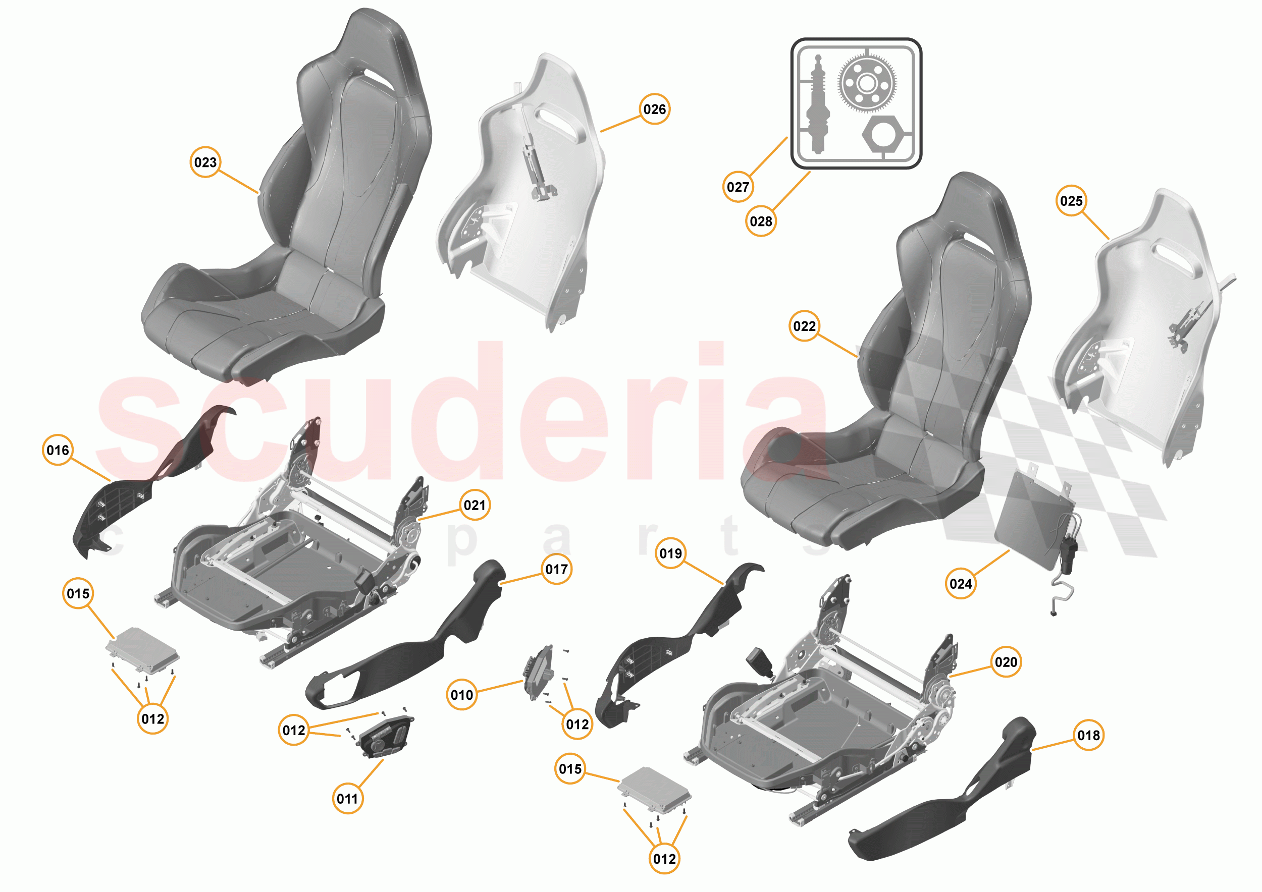 47 - INTERIOR SYSTEMS - 47.11 - SEAT ASSEMBLY - COMPONENTS & HARDWARE - ELECTRIC of McLaren McLaren 540C Coupe