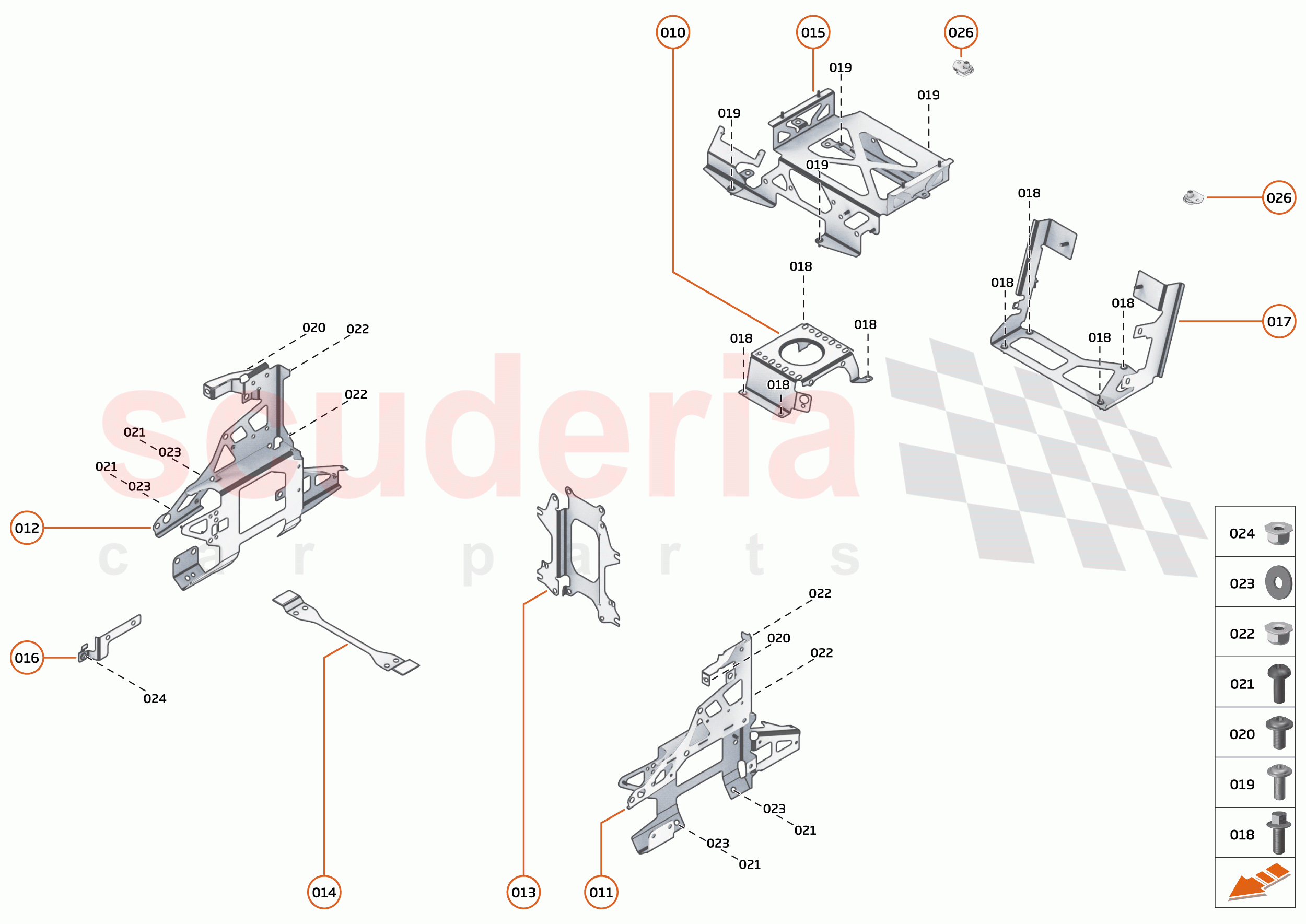 45 - ELECTRICAL HARDWARE - 45.2 - BRACKETS, GROMMETS & FIXINGS of McLaren McLaren 750S Coupe