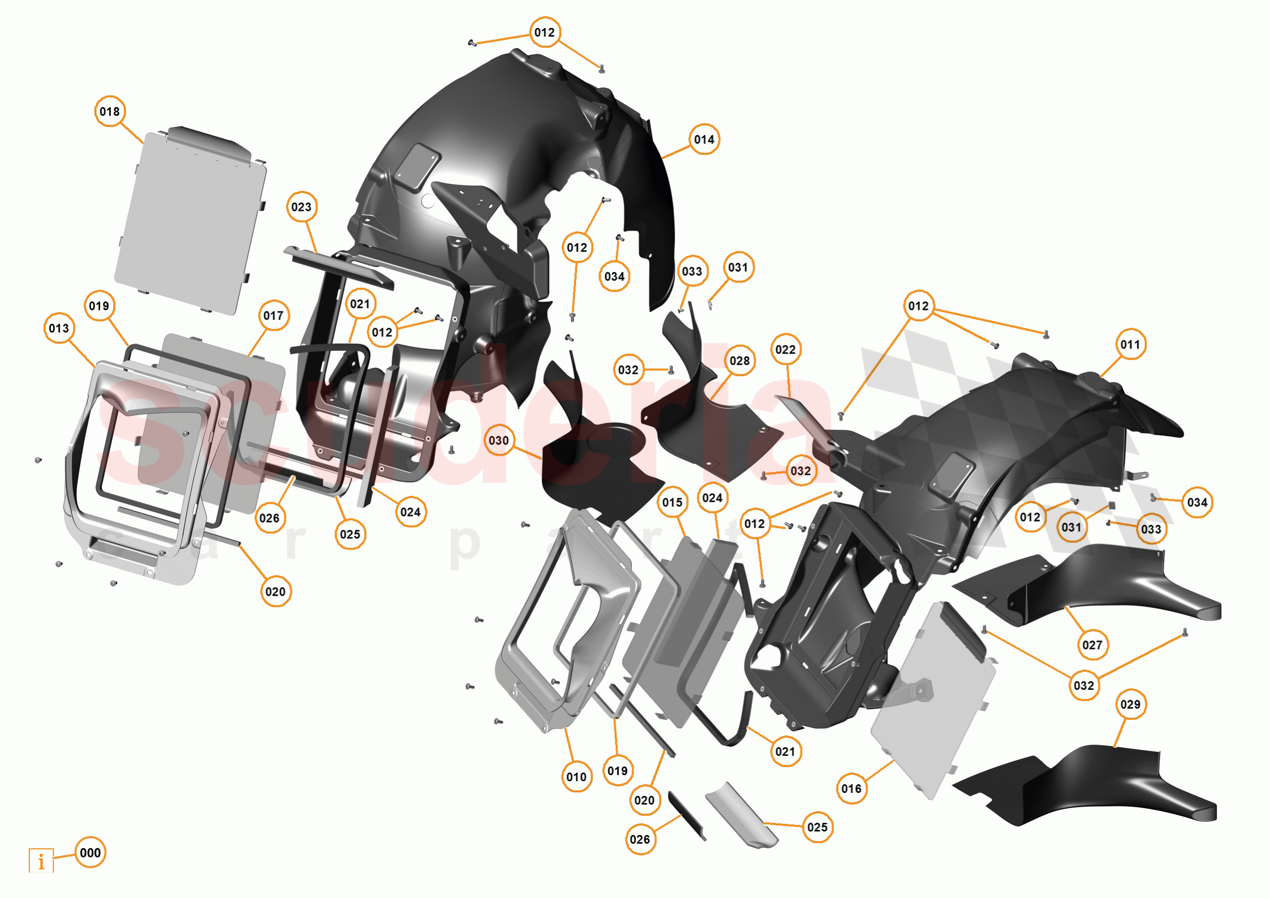 13 - LINERS AND NVH - 13.1 - FRONT WHEELARCH LINERS of McLaren McLaren P1 Coupe