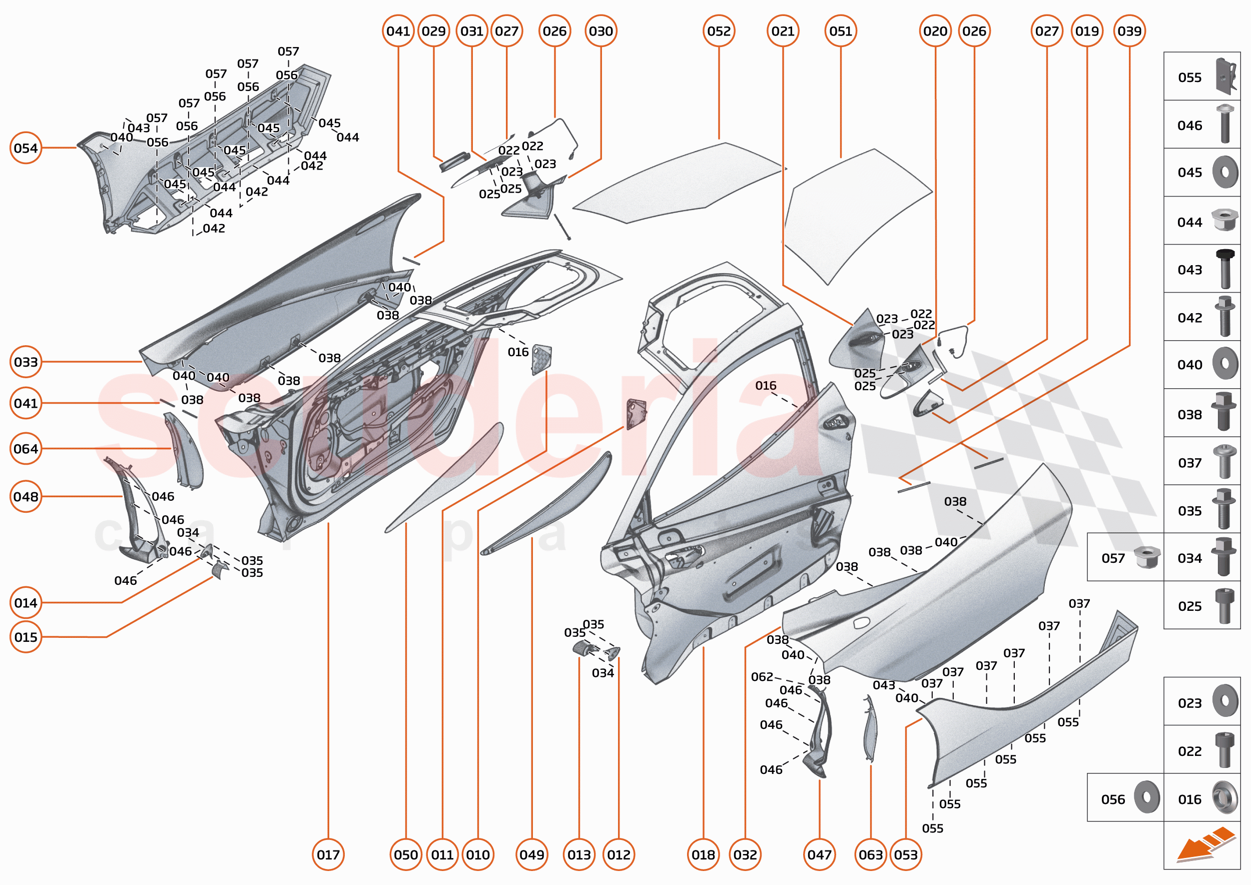 7 - CLOSURES - 7.5 - DOORS STRUCTURE of McLaren McLaren 750S Coupe