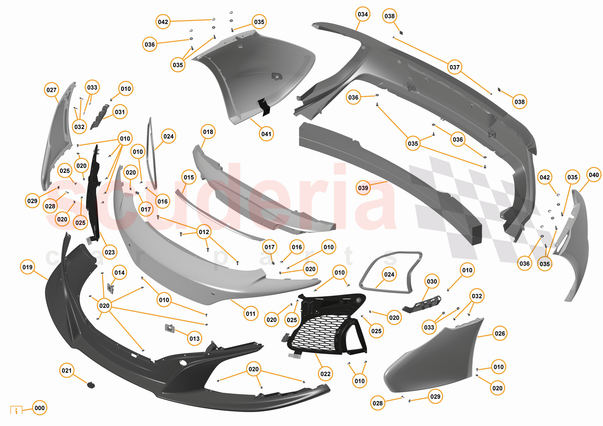 2 - A2 - EXTERIOR TRIM, LIGHTING, AND WIPERS - 2.2 - 01 - BUMPERS - 625C & 650S - STANDARD of McLaren McLaren 625C Coupe