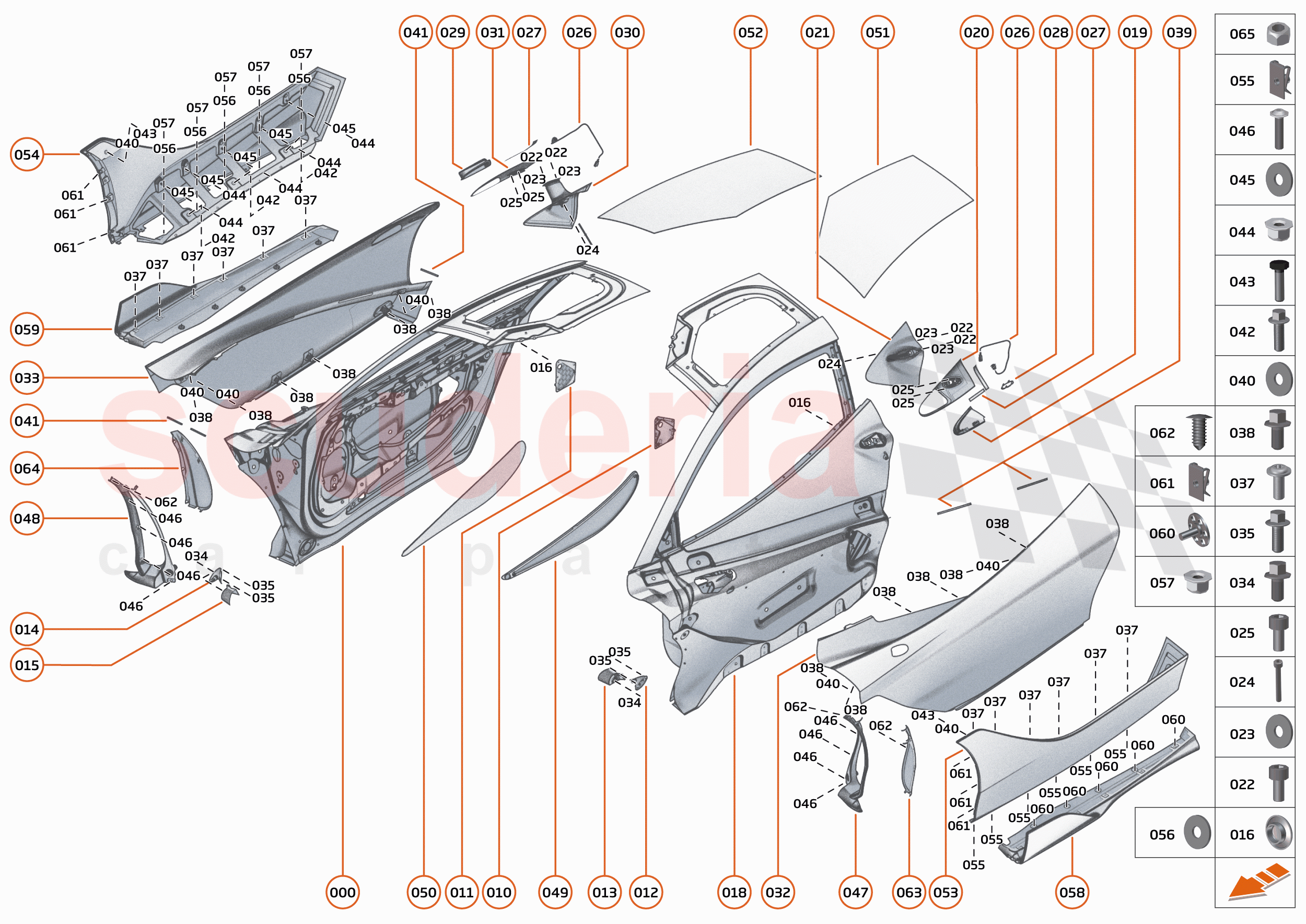 7 - CLOSURES - 7.4 - DOORS STRUCTURE of McLaren McLaren 765LT