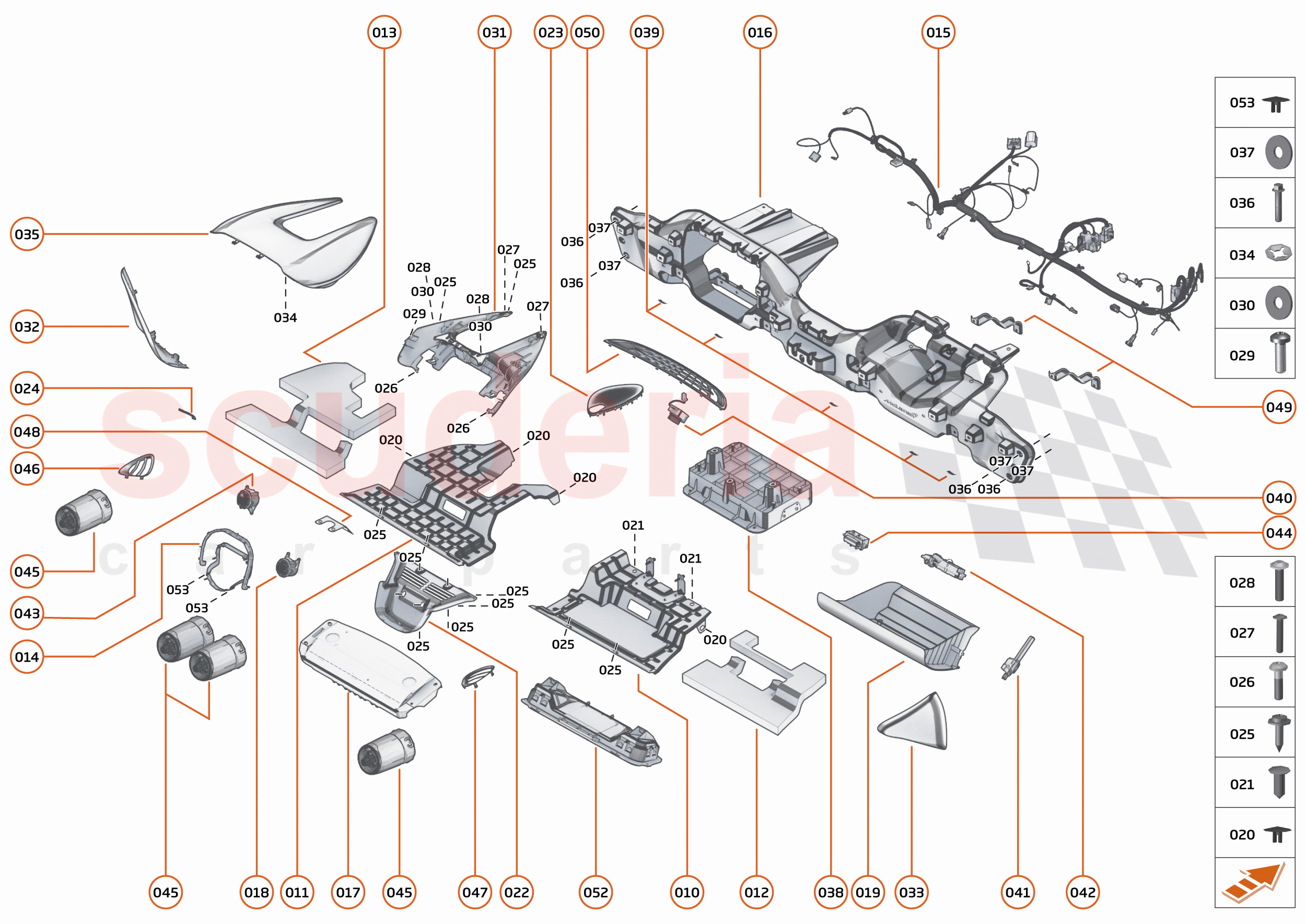 48 - INTERIOR SYSTEMS - 48.1 - FACIA - COMPONENTS & HARDWARE of McLaren McLaren 600LT