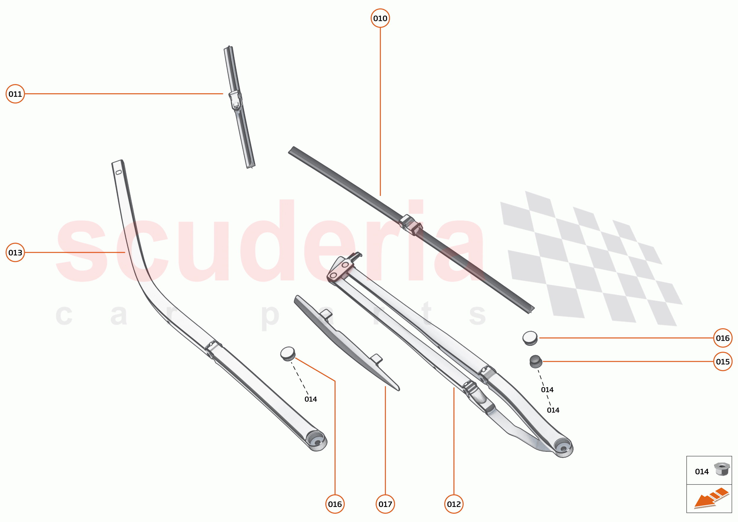 13 - WIPERS & WASHER SYSTEM - 13.2 - WINDSCREEN WIPER ARMS of McLaren McLaren 765LT