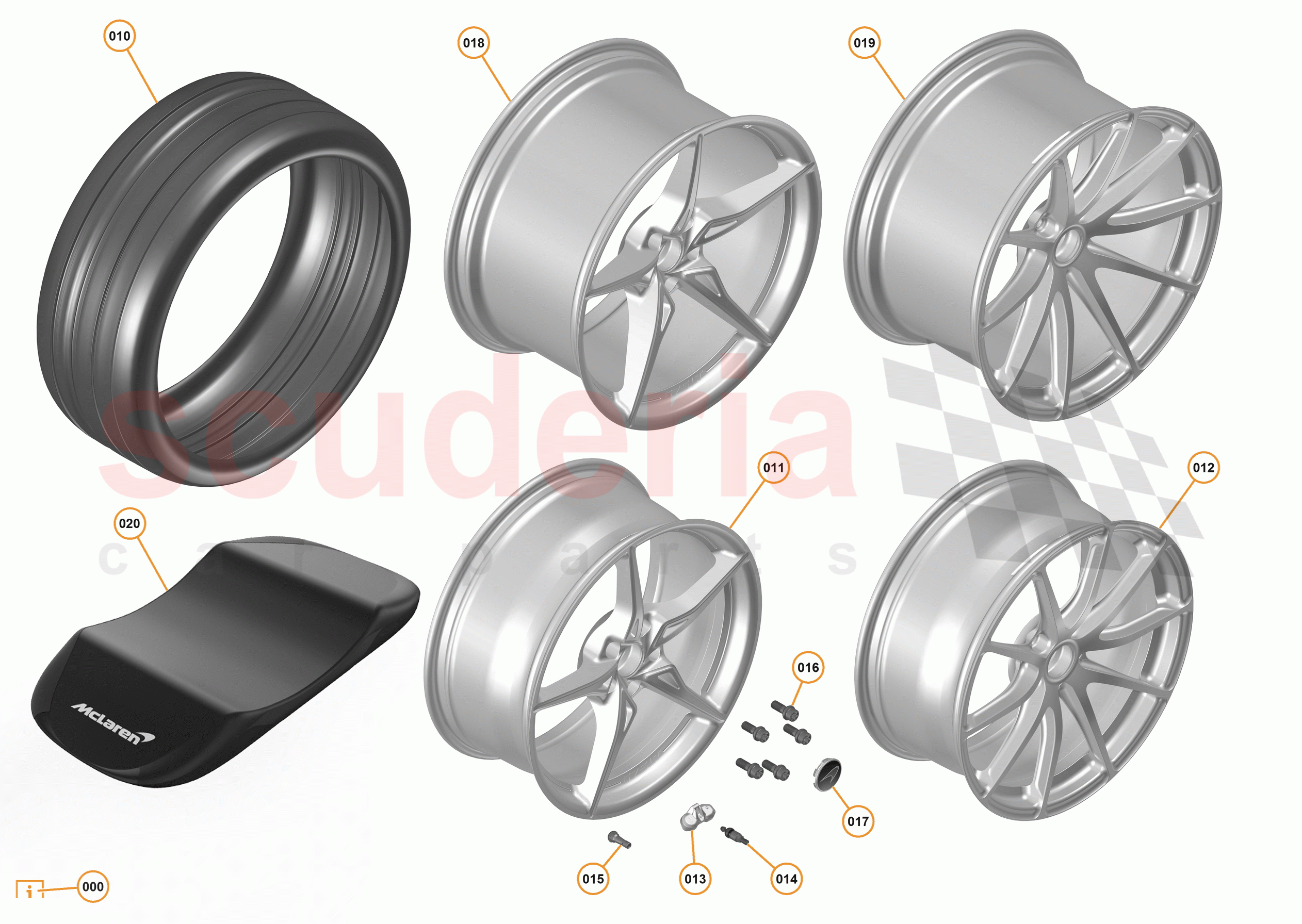 8 - B3 - WHEELS AND TYRES - 8.1 - 01 - WHEEL ASSEMBLY of McLaren McLaren 675LT Coupe