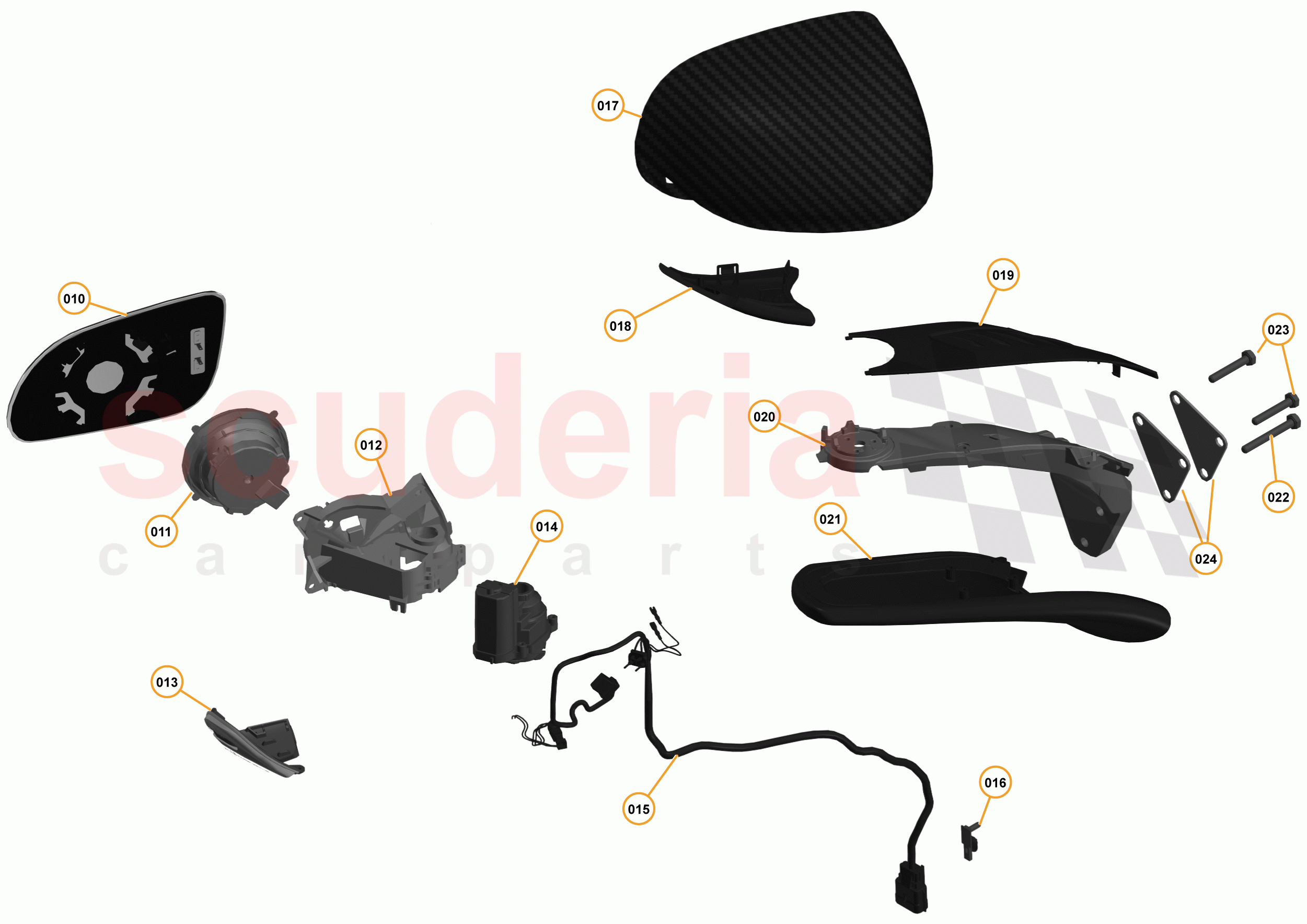 3 - A3 -CLOSURES - 3.4 - 02 - DOOR RH - SIDE MIRROR of McLaren McLaren 12C Coupe