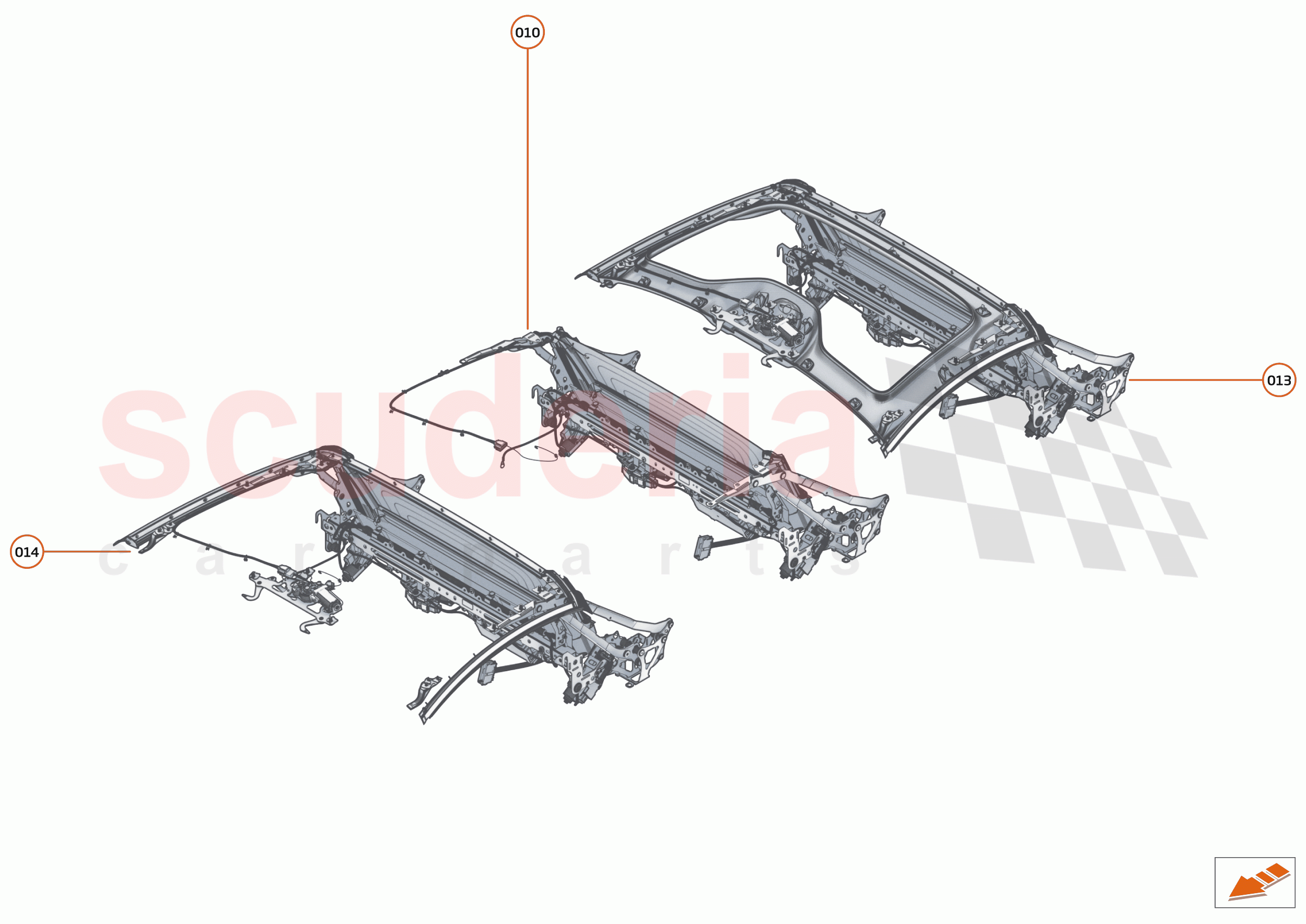 9 - OPENING ROOF SYSTEMS - 9.2 - CONVERTIBLE ROOF RHT KINEMATIC of McLaren McLaren 765LT Spider