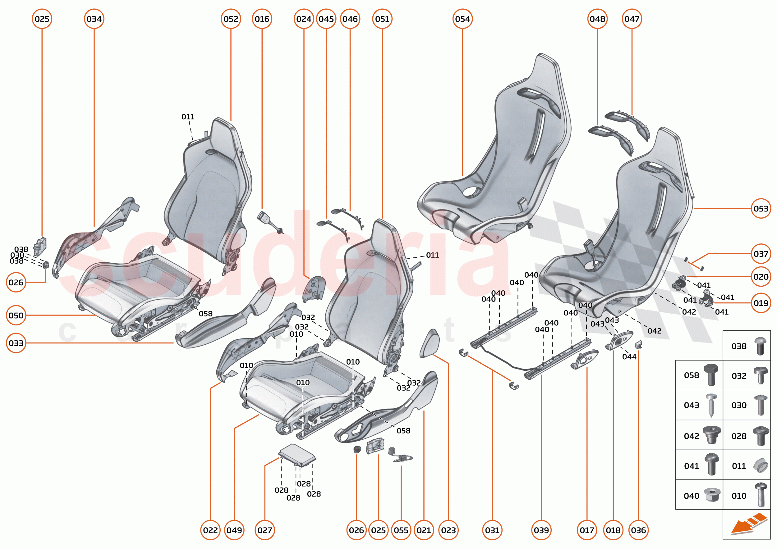 41 - INTERIOR SYSTEMS - 41.7 - SEAT COMPONENTS & HARDWARE of McLaren McLaren Artura