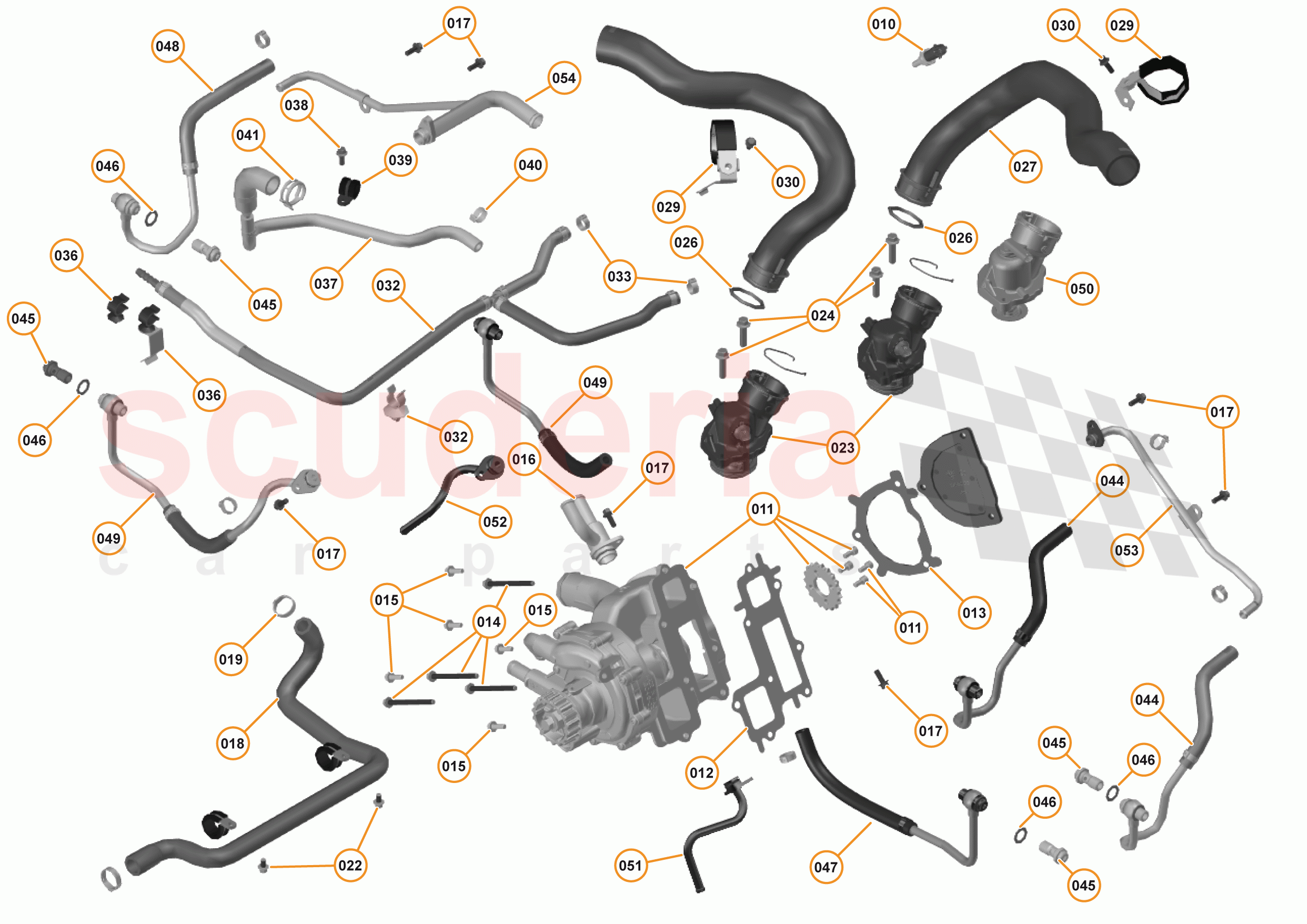 37 - ENGINE COOLING  SYSTEM - 37.1 - ENGINE WATER PUMP & WATER CIRCUIT of McLaren McLaren 720S Coupe