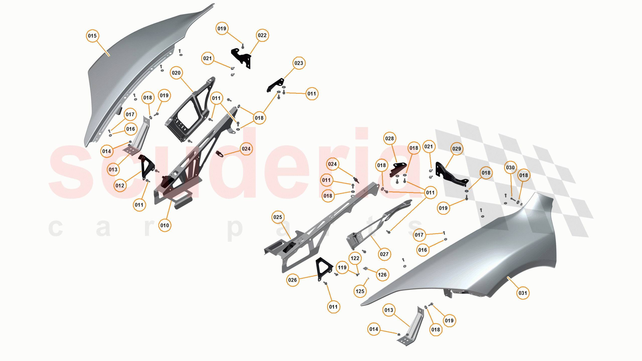 4 - A4 - PANELS, GLAZING, AND PAINT - 4.2 - 03 - FRONT FENDERS - 12C of McLaren McLaren 625C Spider