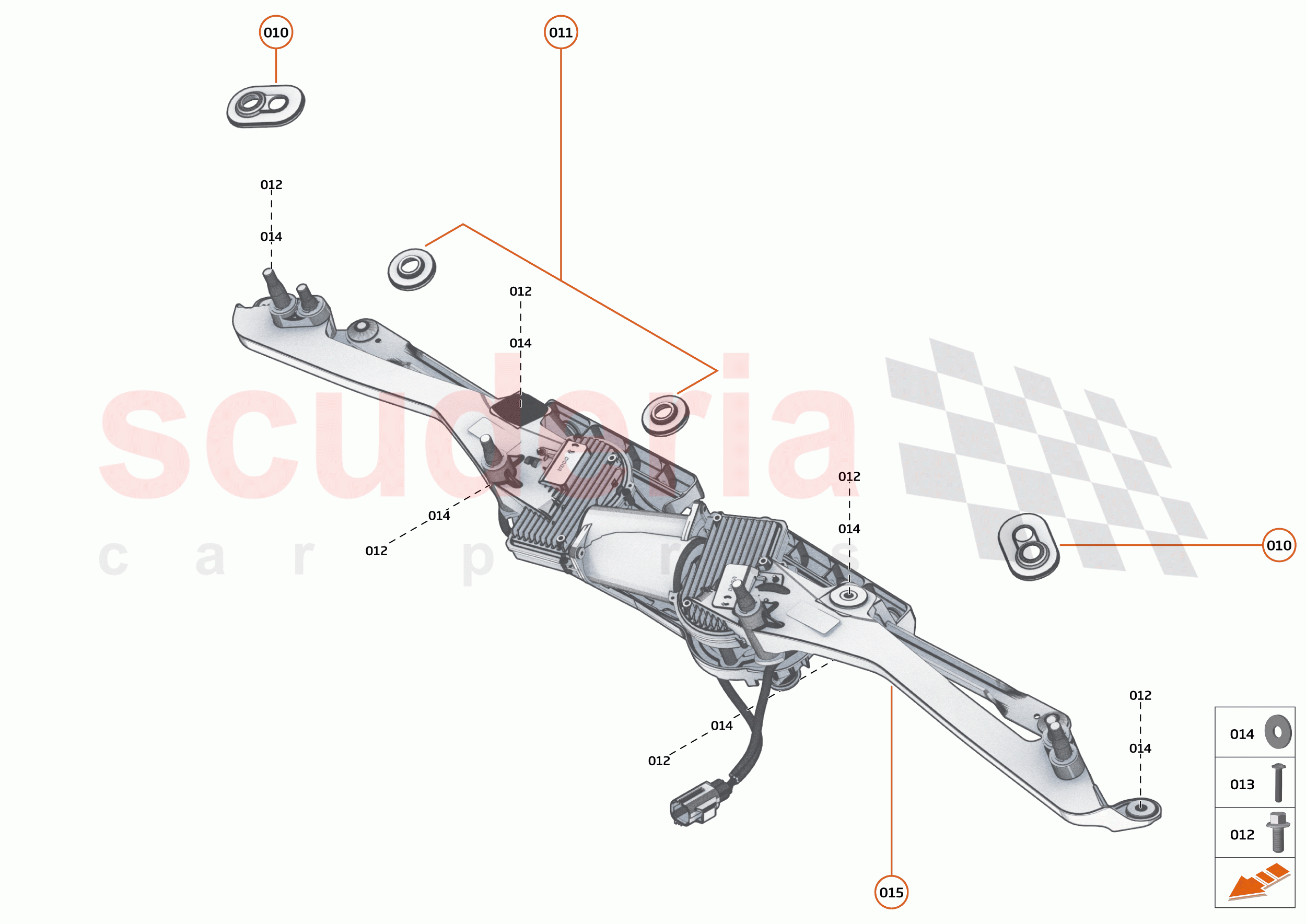 14 - WIPERS & WASHER SYSTEM - 14.3 - WINDSCREEN WIPER LINKAGE of McLaren McLaren GT