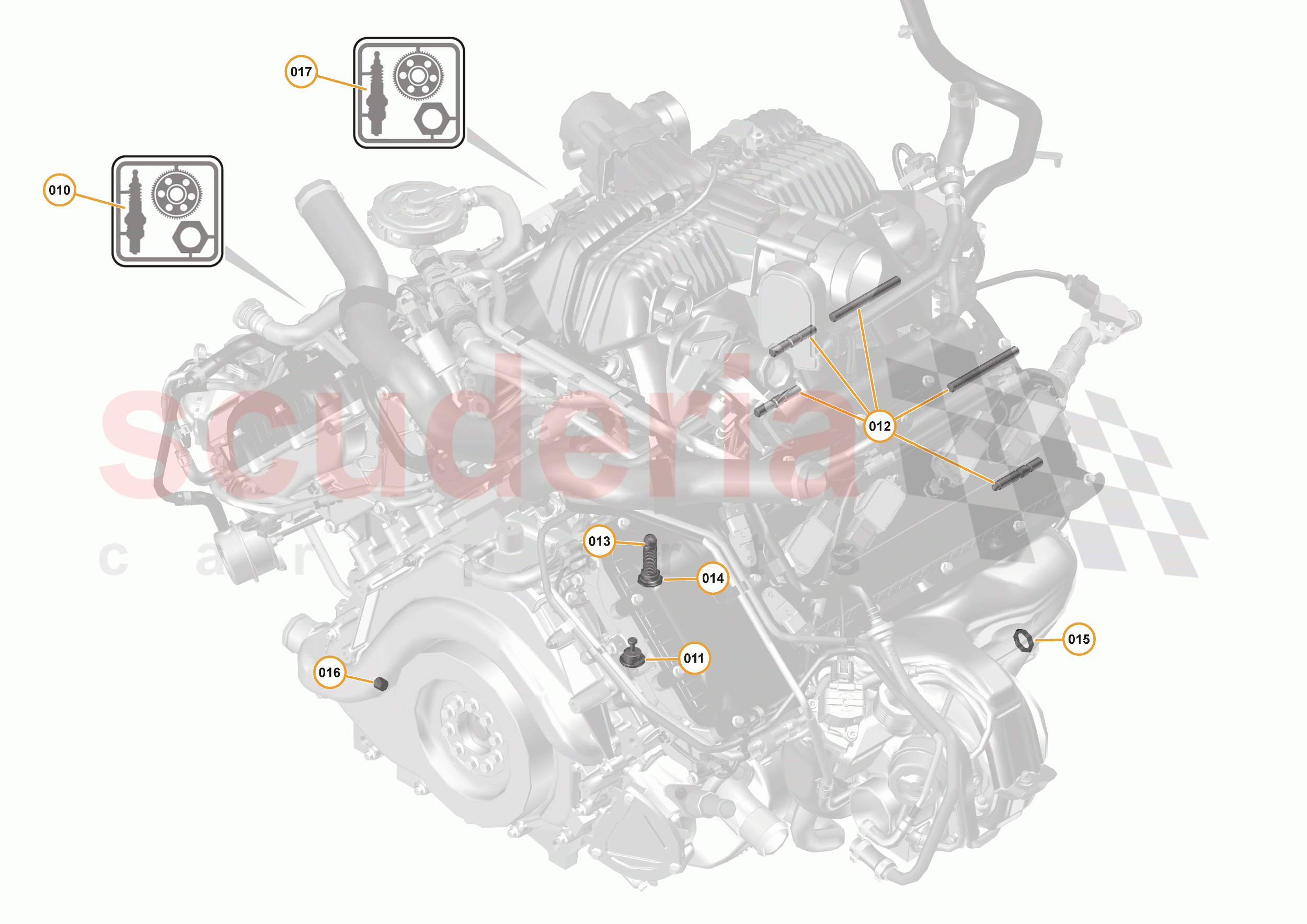 33 - ENGINE - 33.10 - POWER UNIT ASSEMBLY, SHORT BLOCK & HARDWARE of McLaren McLaren 570S Spider