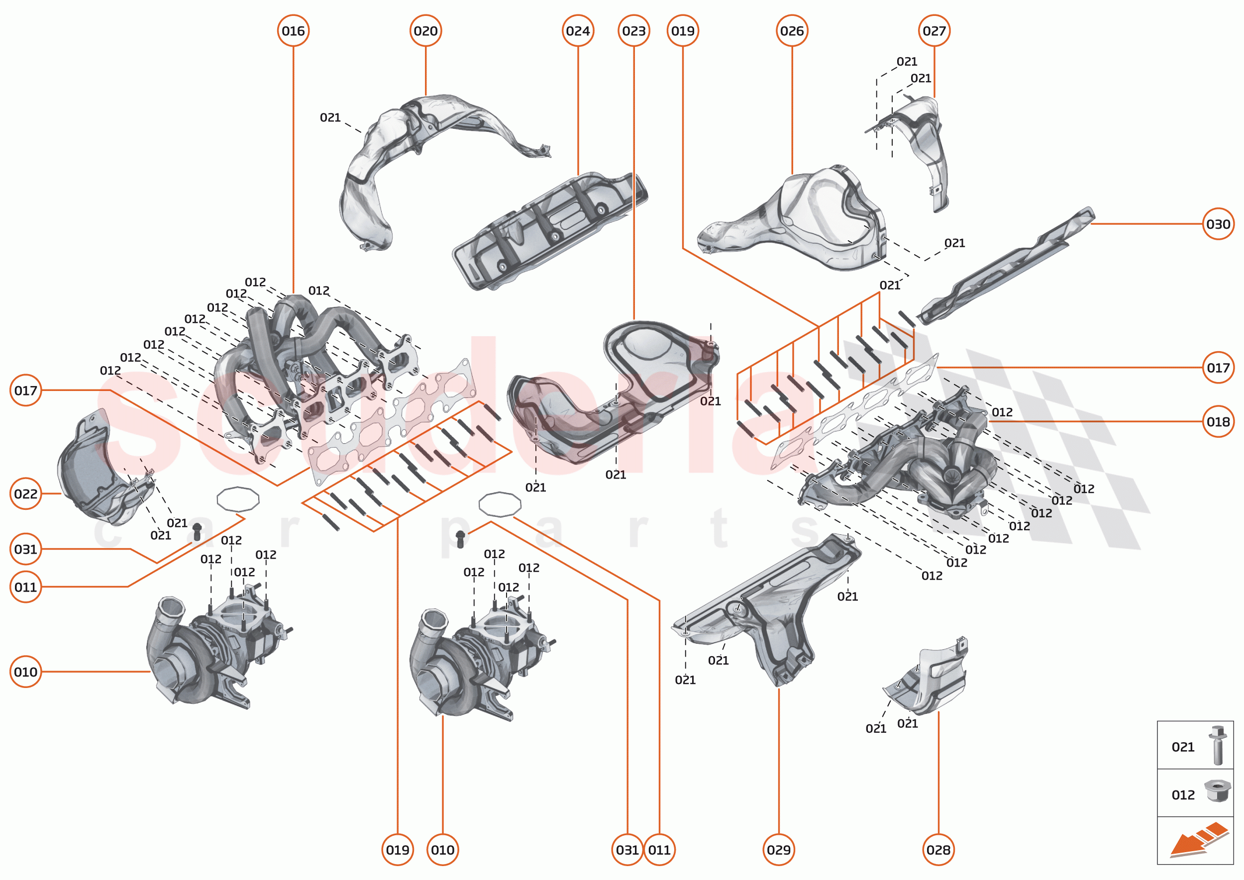 21 - ENGINE - 21.4 - EXHAUST MANIFOLD & TURBOCHARGERS of McLaren McLaren Elva