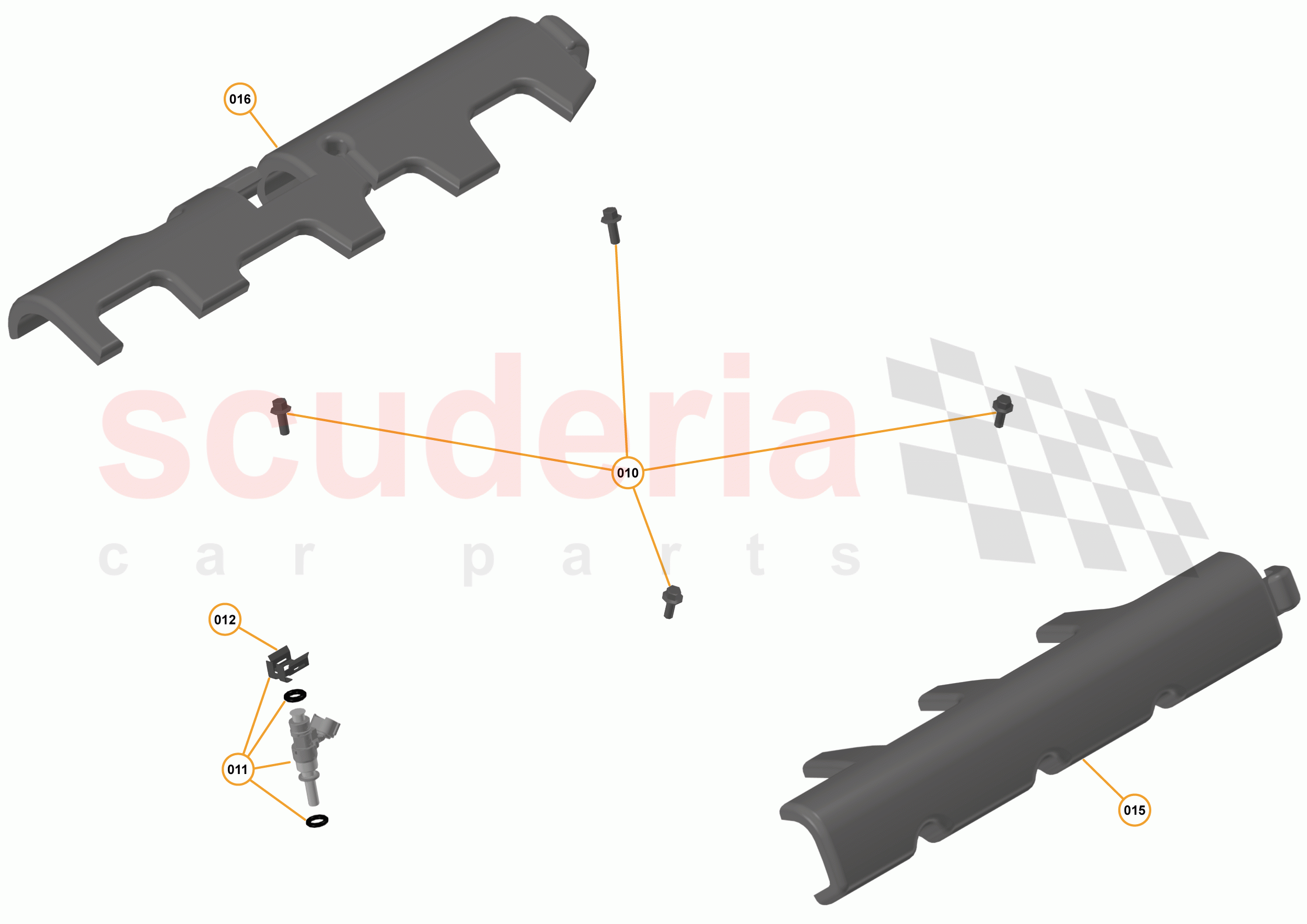 16 - F1 - POWER UNIT - 16.11 - 01 - POWER UNIT - FUEL RAIL + INJECTORS of McLaren McLaren 675LT Spider
