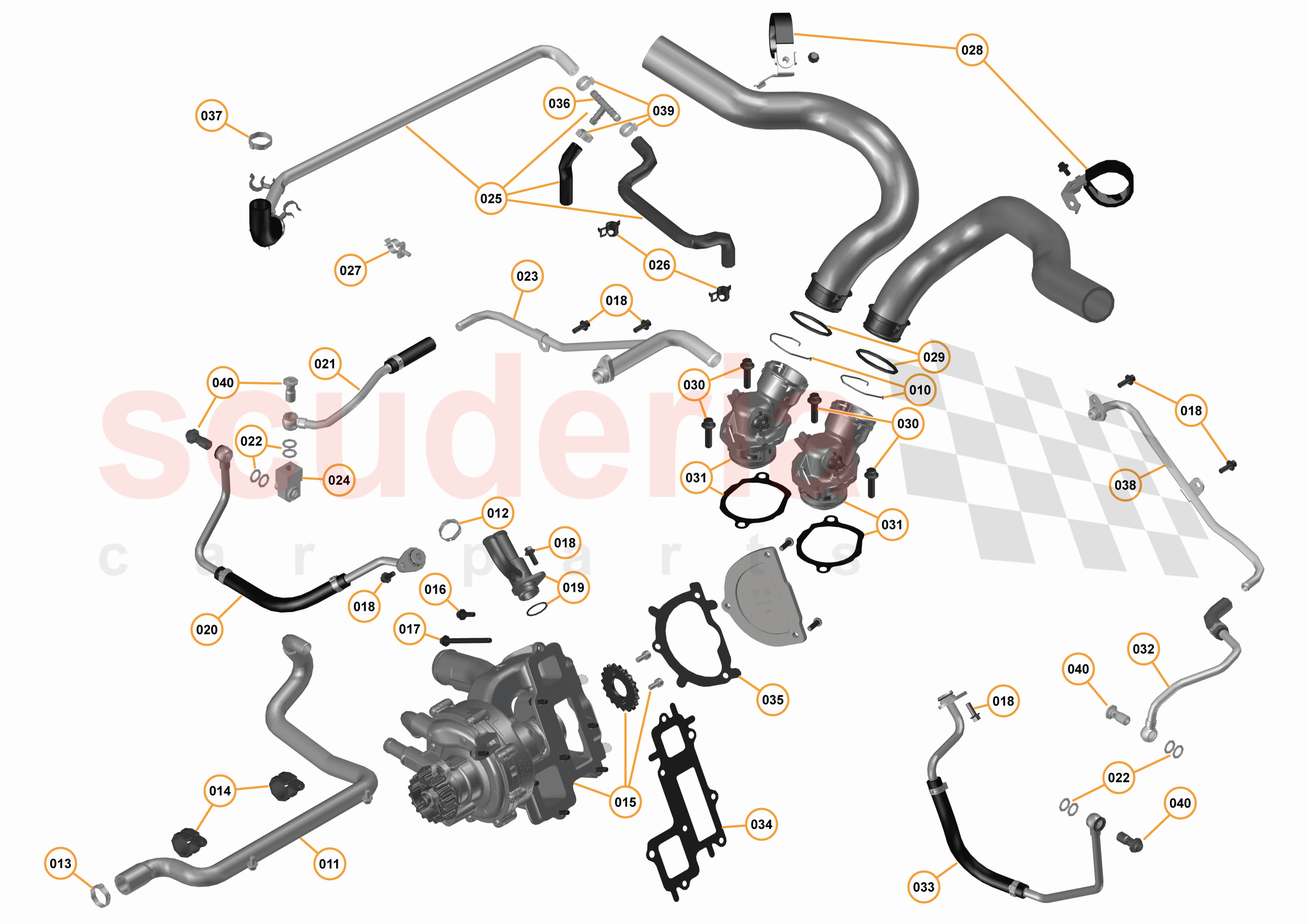 16 - F1 - POWER UNIT - 16.4 - 01 - POWER UNIT - WATER PUMP + COOLING of McLaren McLaren 675LT Coupe