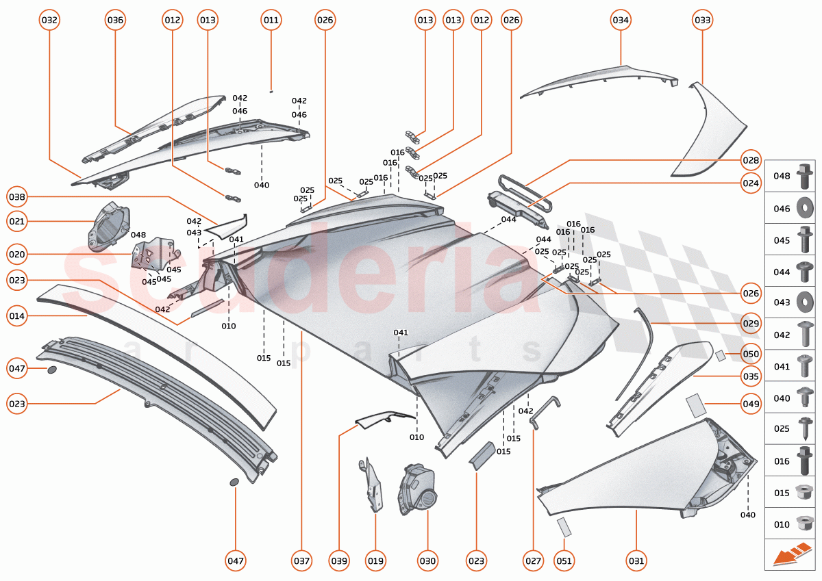 6 - PANELS - 6.5 - UPPER STRUCTURE of McLaren McLaren 750S Spider