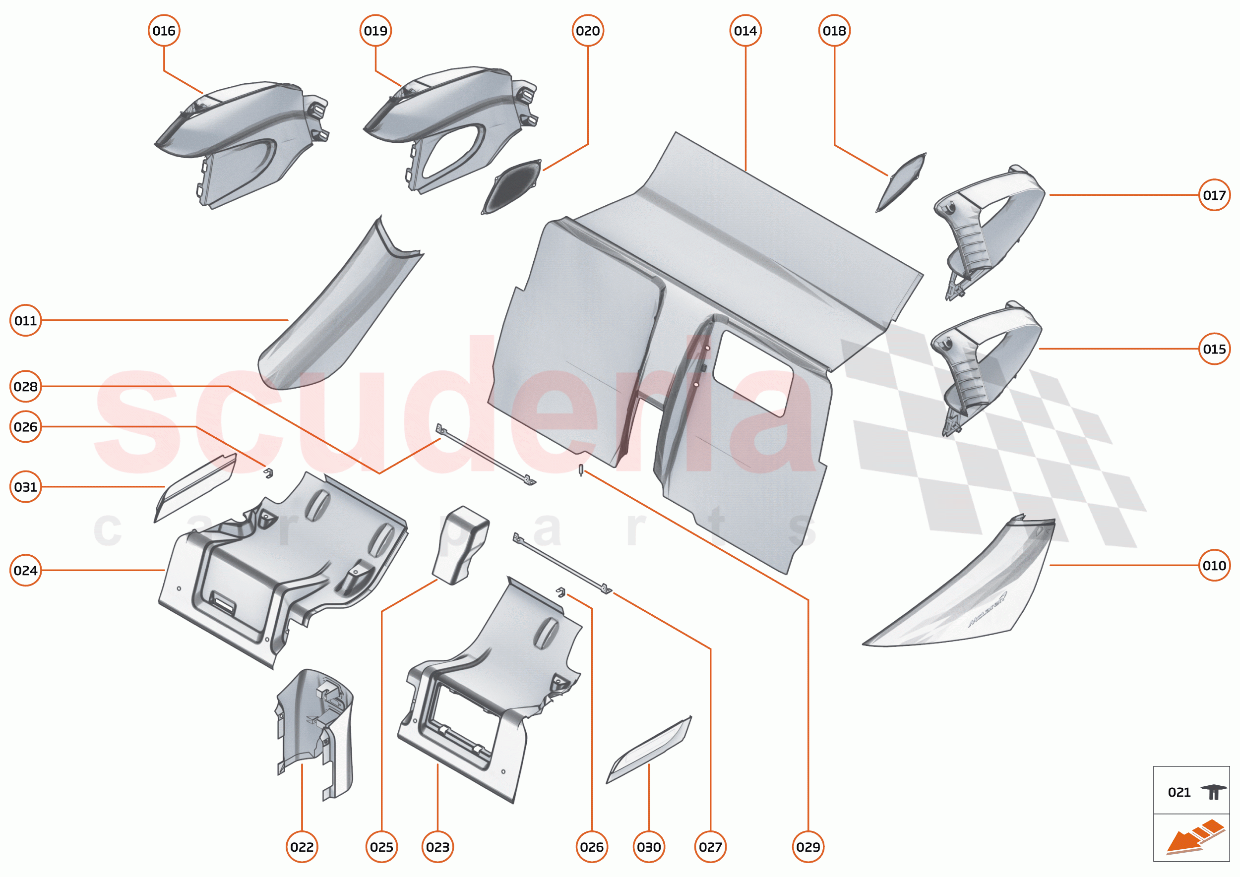46 - INTERIOR SYSTEMS - 46.9 - LOWER & REAR TRIM of McLaren McLaren 620R