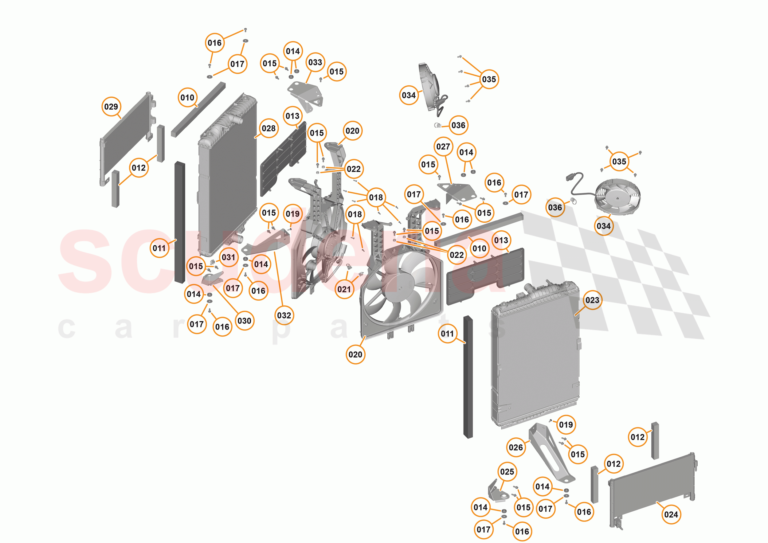 28 - COOLING - HIGH TEMPERATURE - 28.2 - HIGH TEMP MAIN RADIATORS & FANS of McLaren McLaren 540C Coupe