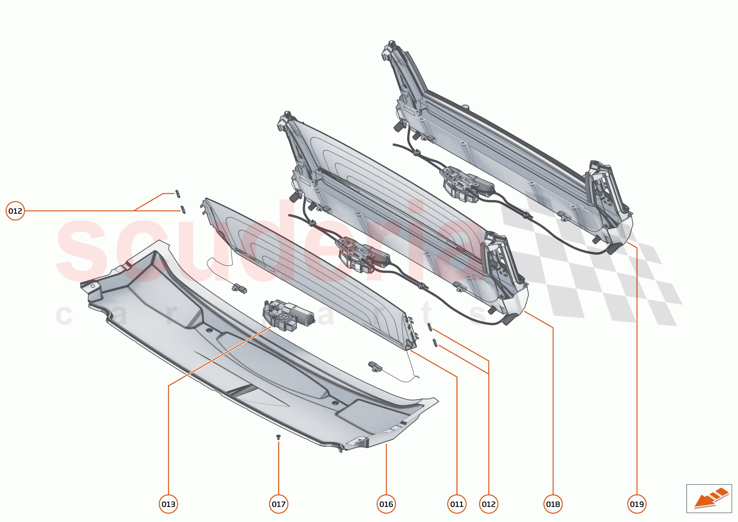 8 - OPENING ROOF SYSTEMS - 8.5 - CONVERTIBLE ROOF (RHT) - BACKLIGHT AND DRIP TRAY of McLaren McLaren 600LT Spider