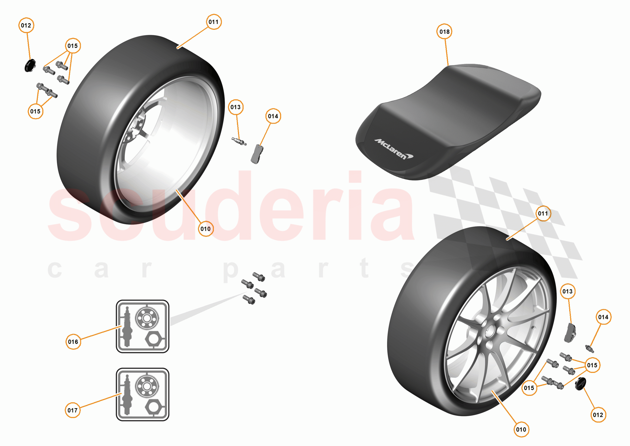 20 - SUSPENSION - WHEELS AND TYRES REAR - 20.1 - WHEEL AND TYRE ASSEMBLIES REAR of McLaren McLaren P1 Coupe